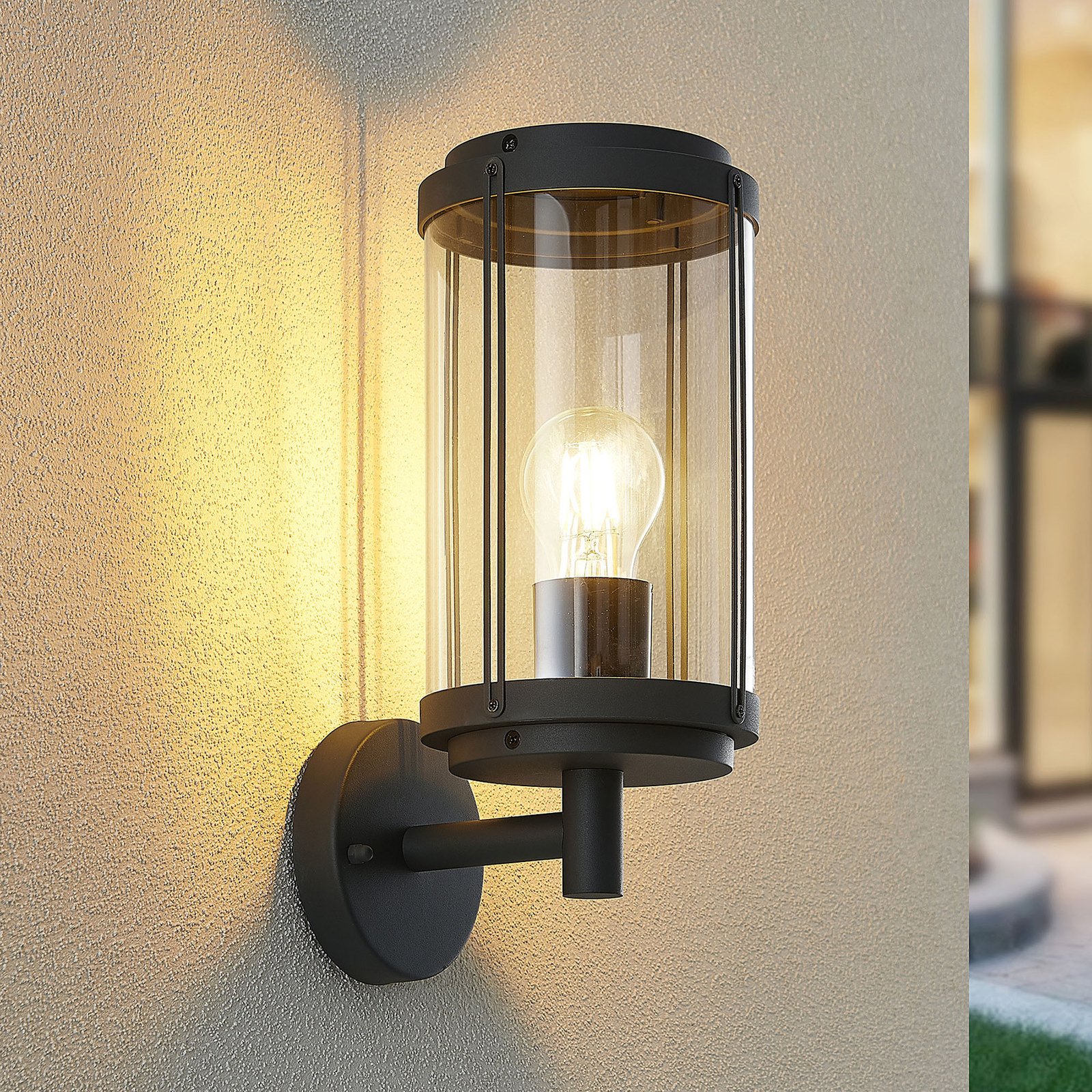 Ojali Candeeiro de Parede Exterior Dark Grey/Clear - Lindby