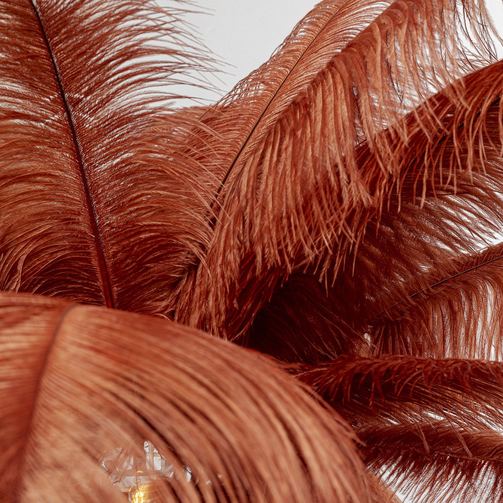KARE Feather Palm grindų lempa su plunksnomis, rūdžių raudona