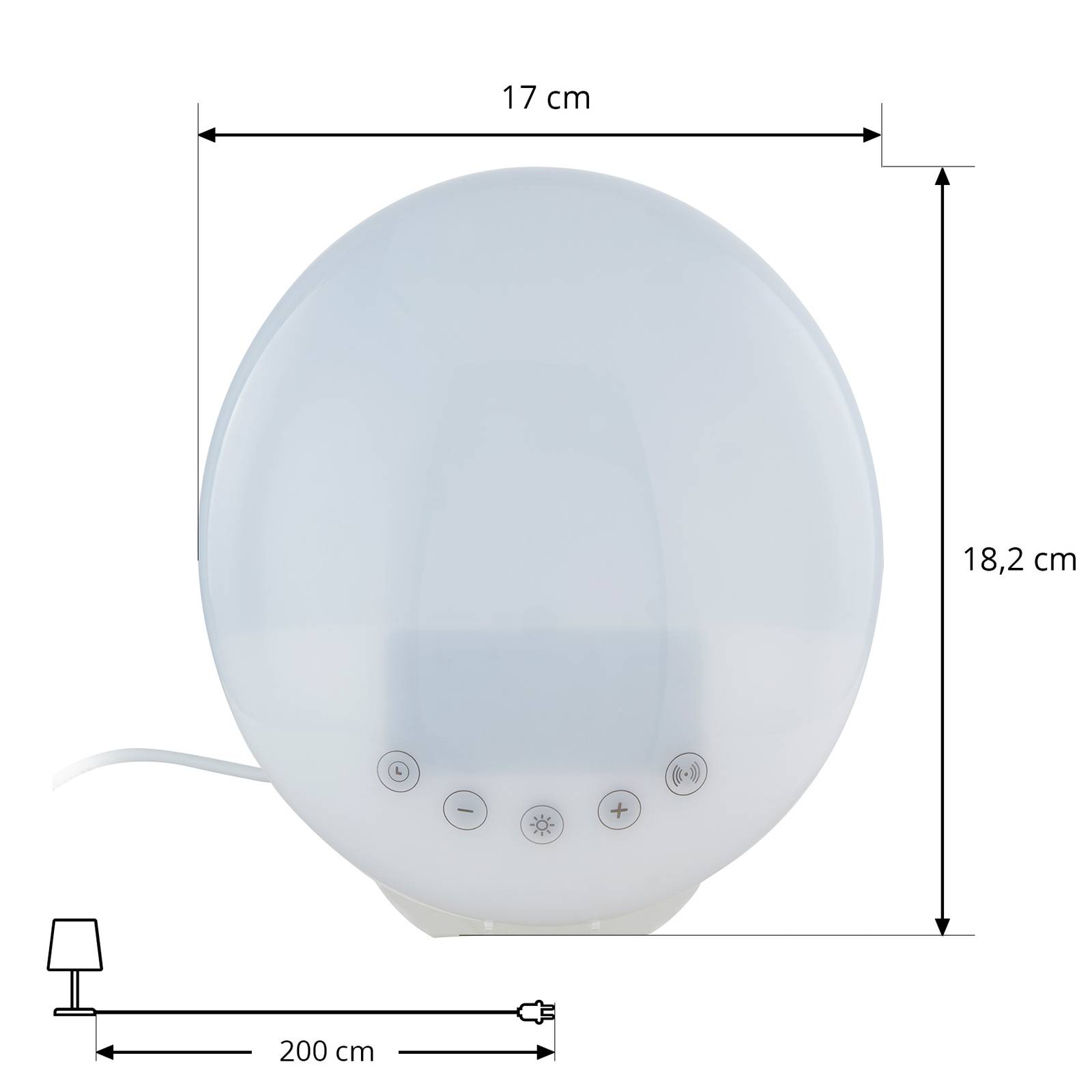 Prios Helinova budzik świetlny WiFi, radio FM, RGB