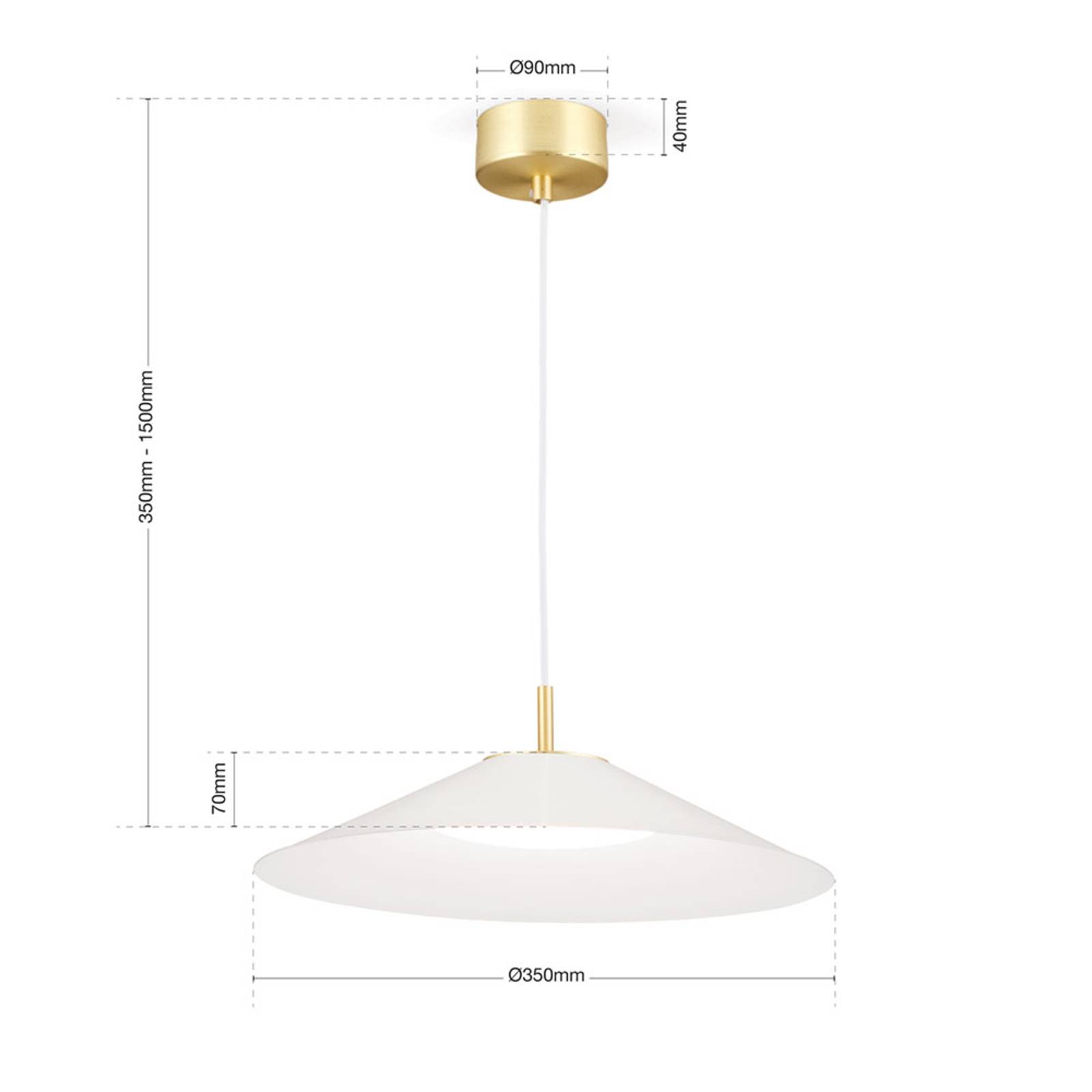 Lampa wisząca LED Gourmet, klosz biały