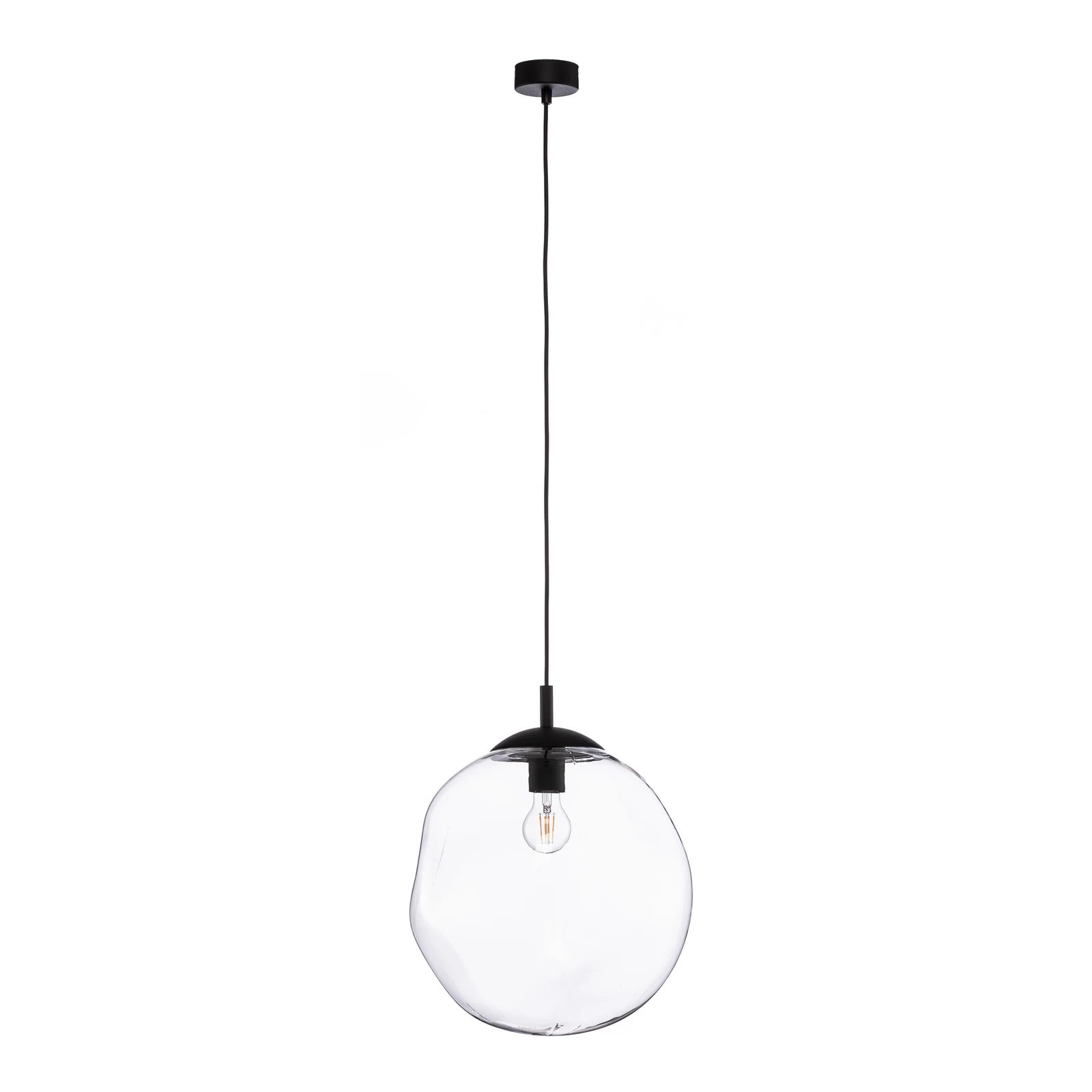 Suspension en verre Sol Ø 35 cm noire/transparente