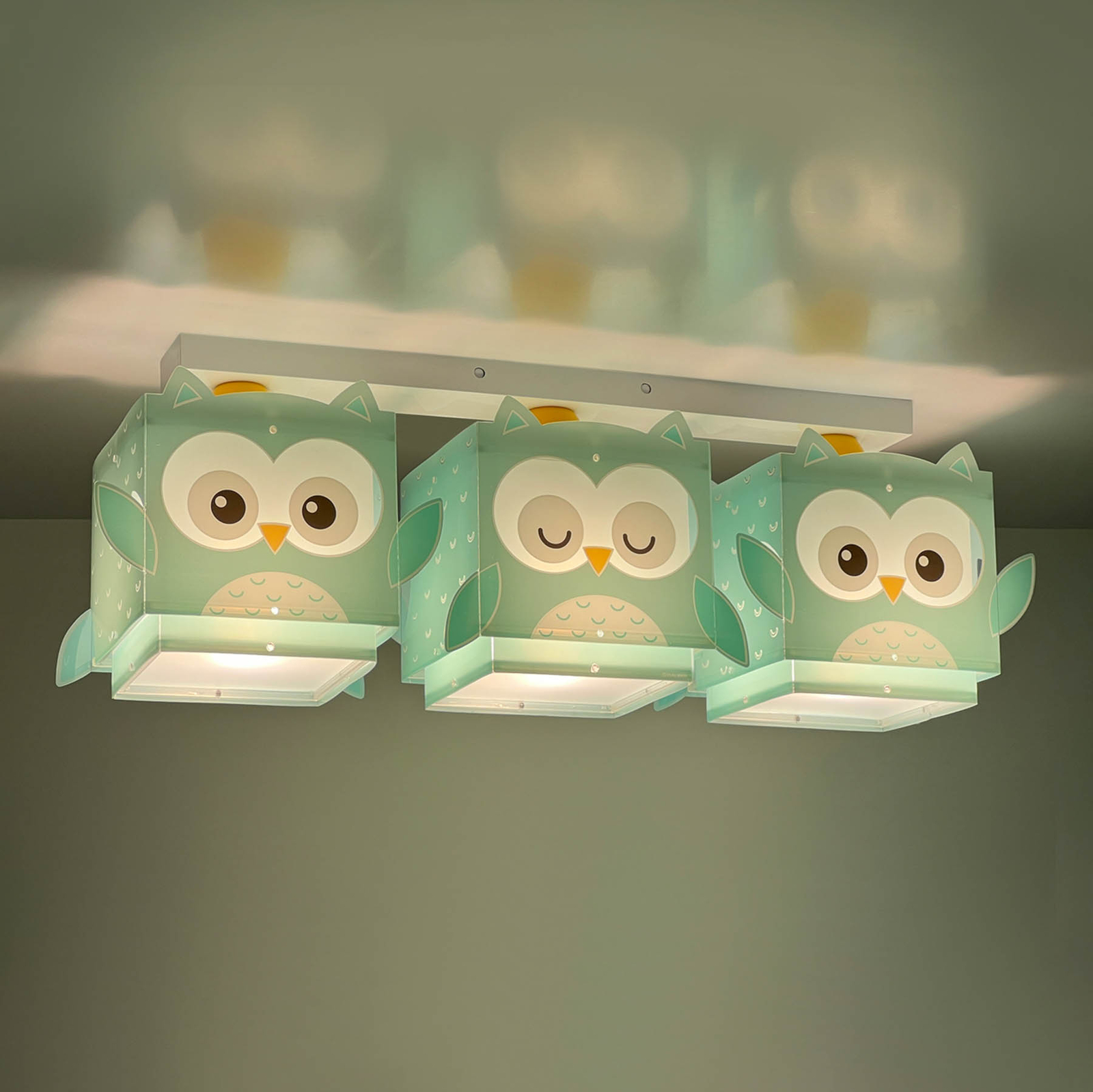 Dalber Little Owl kinder-plafondlamp uilenmotief