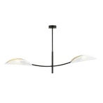 Plafondlamp Lotus, zwart/wit/goud, 2-lamps