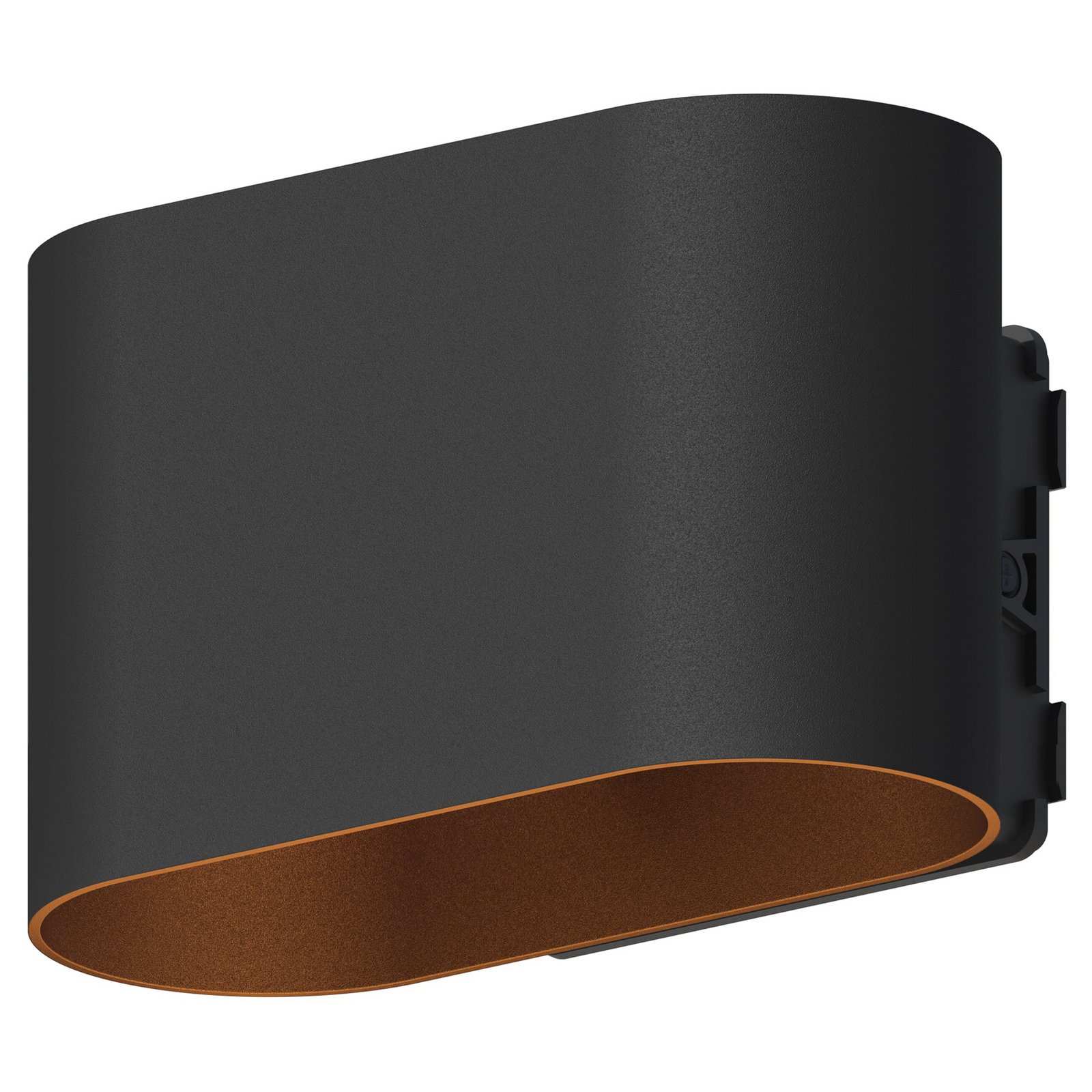 Calex LED-Außenwandlampe Potenza up/down, IP44, schwarz/gold