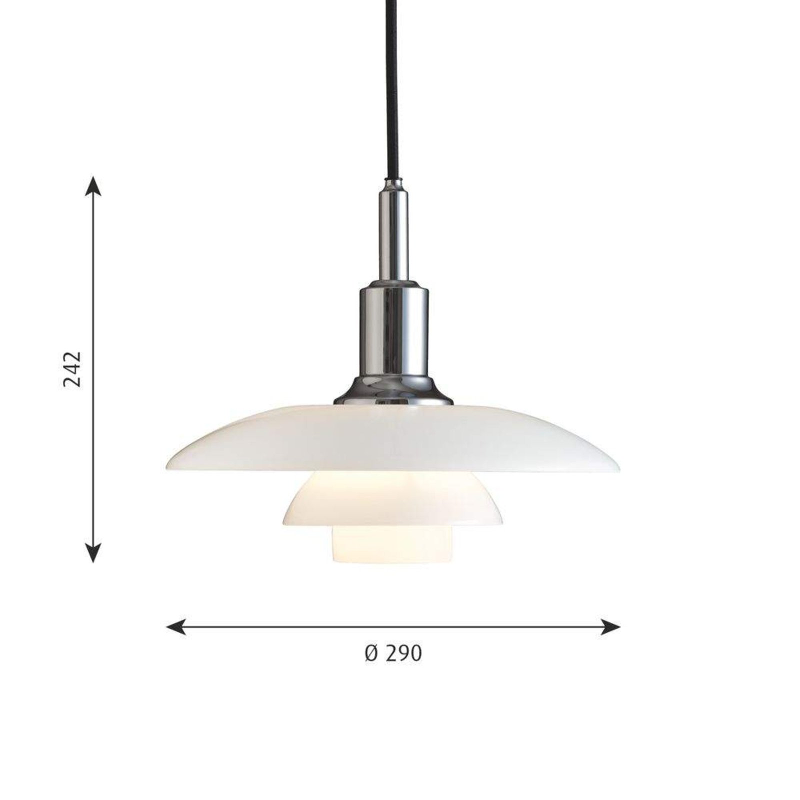 PH 3/2 Pendant High-Gloss Chrome-Plated - Louis Poulsen