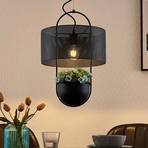 Lucande Amylee hanging light, perforated lampshade