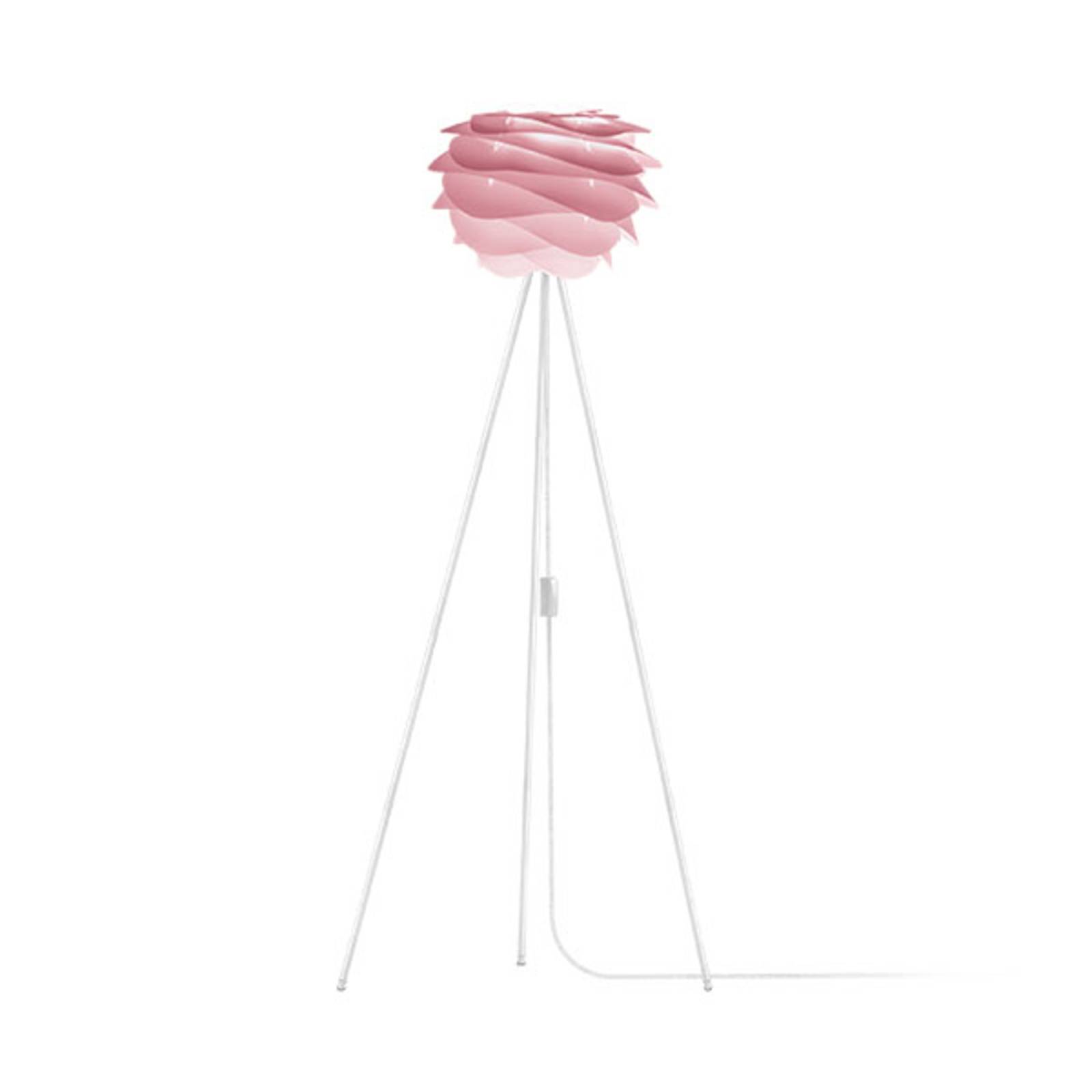 UMAGE Carmina Mini gulvlampe rosa, hvid trefod