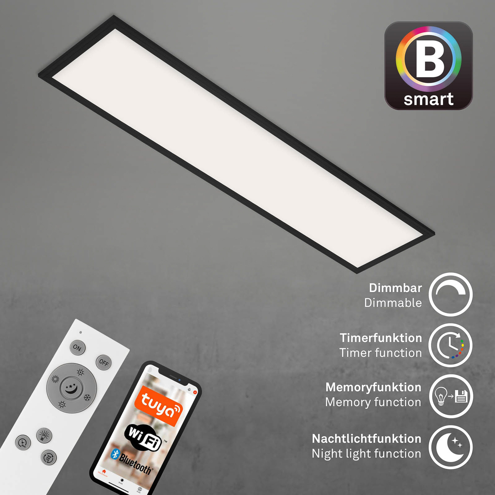 LED-taklampe Piatto S WiFi Bluetooth CCT fjernktr