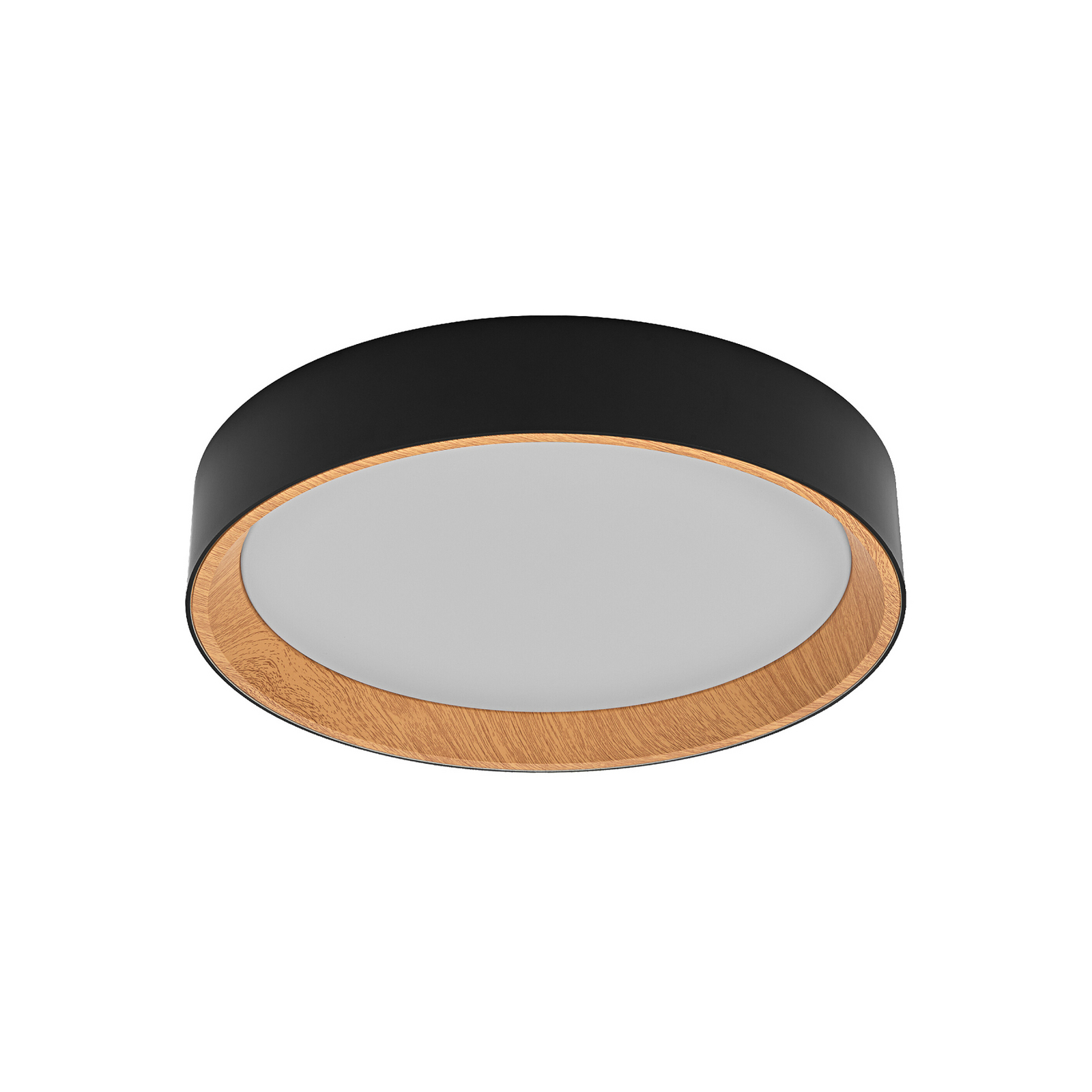 Φωτιστικό οροφής LED OSRAM ORBIS LARIOS, μαύρο/ξύλο, Ø 39 cm, με ρυθμιστή