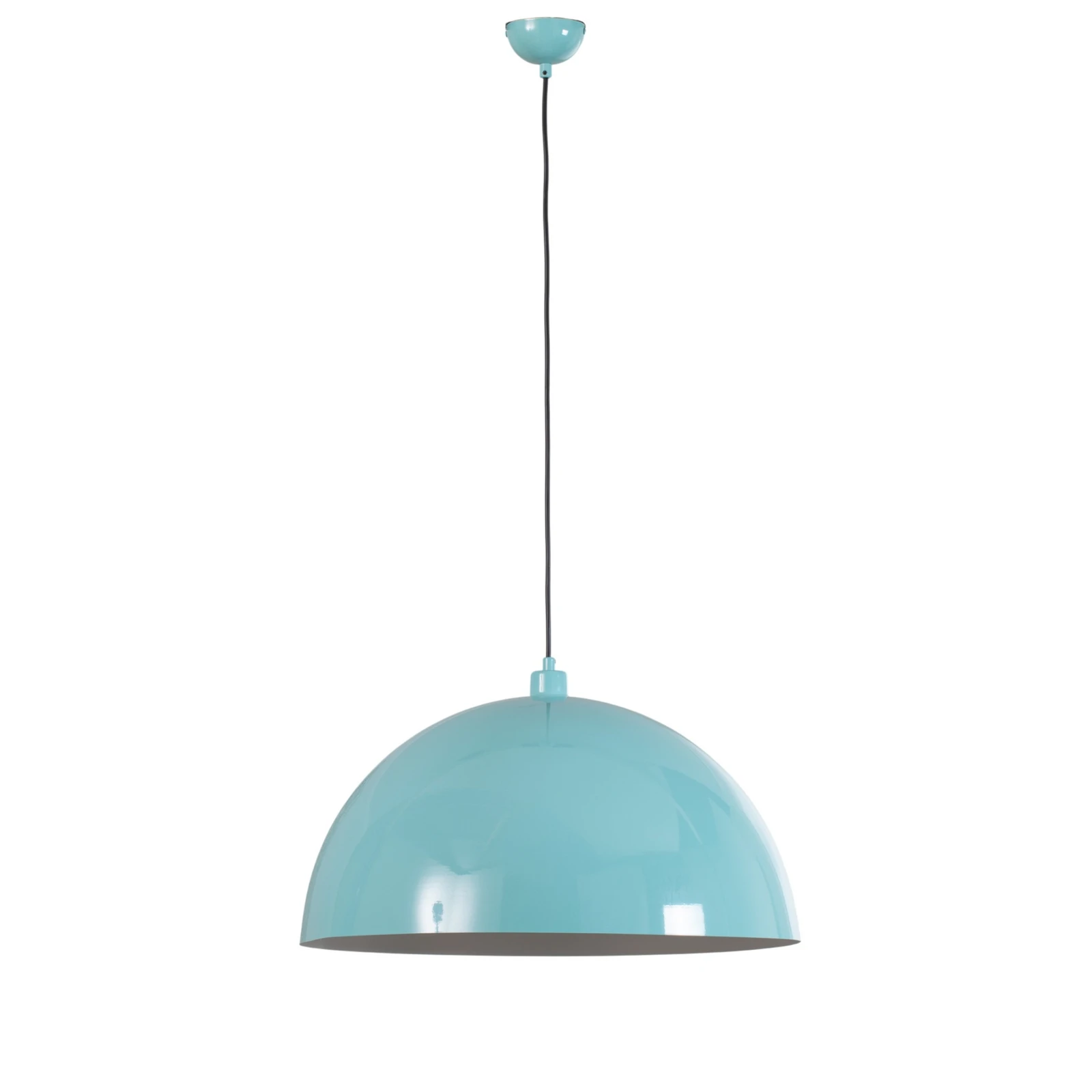 Candeeiro suspenso Kure, turquesa, metal, Ø 60 cm, E27
