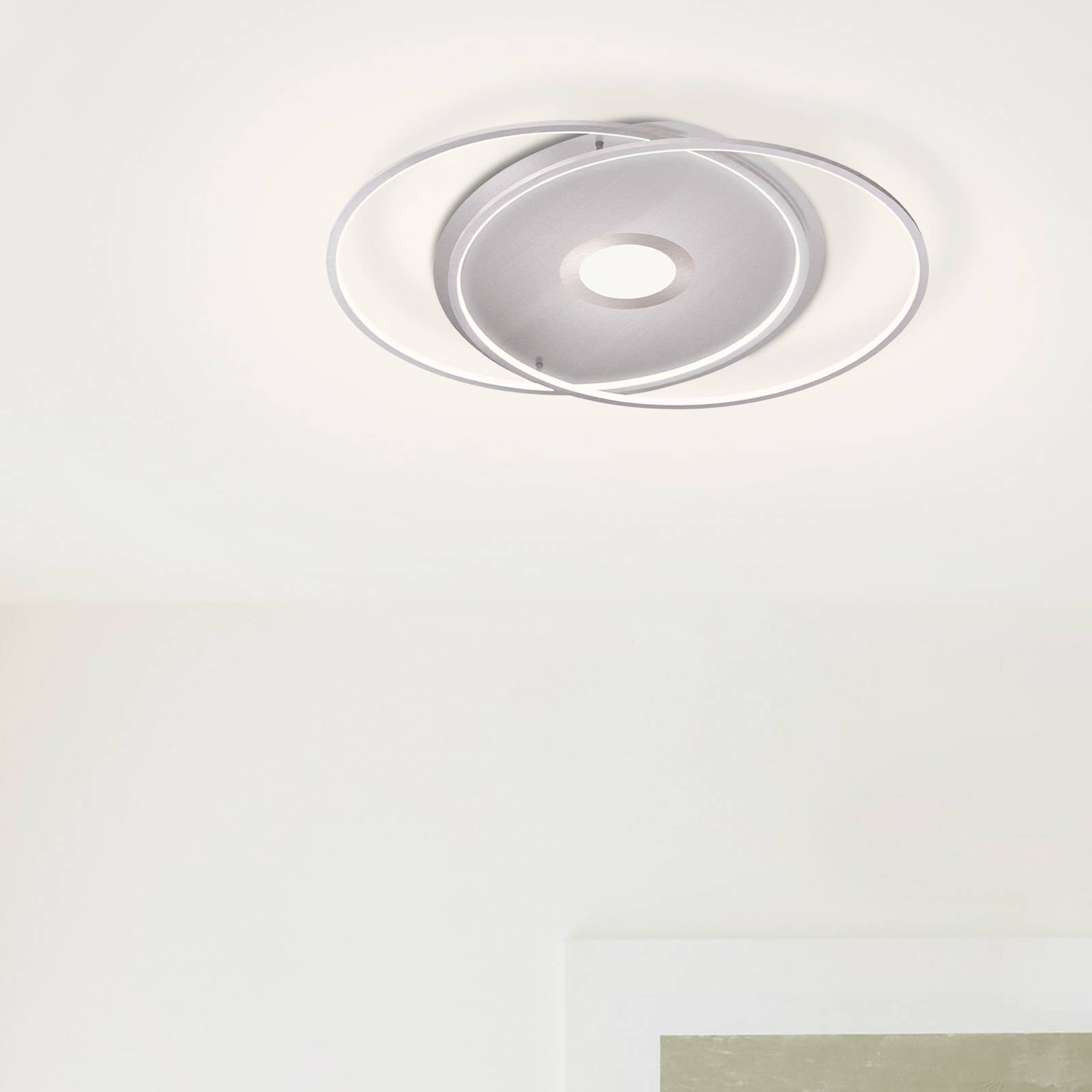 Q-Smart-Home Paul Neuhaus Q-AMIRA plafonnier LED ovale argenté