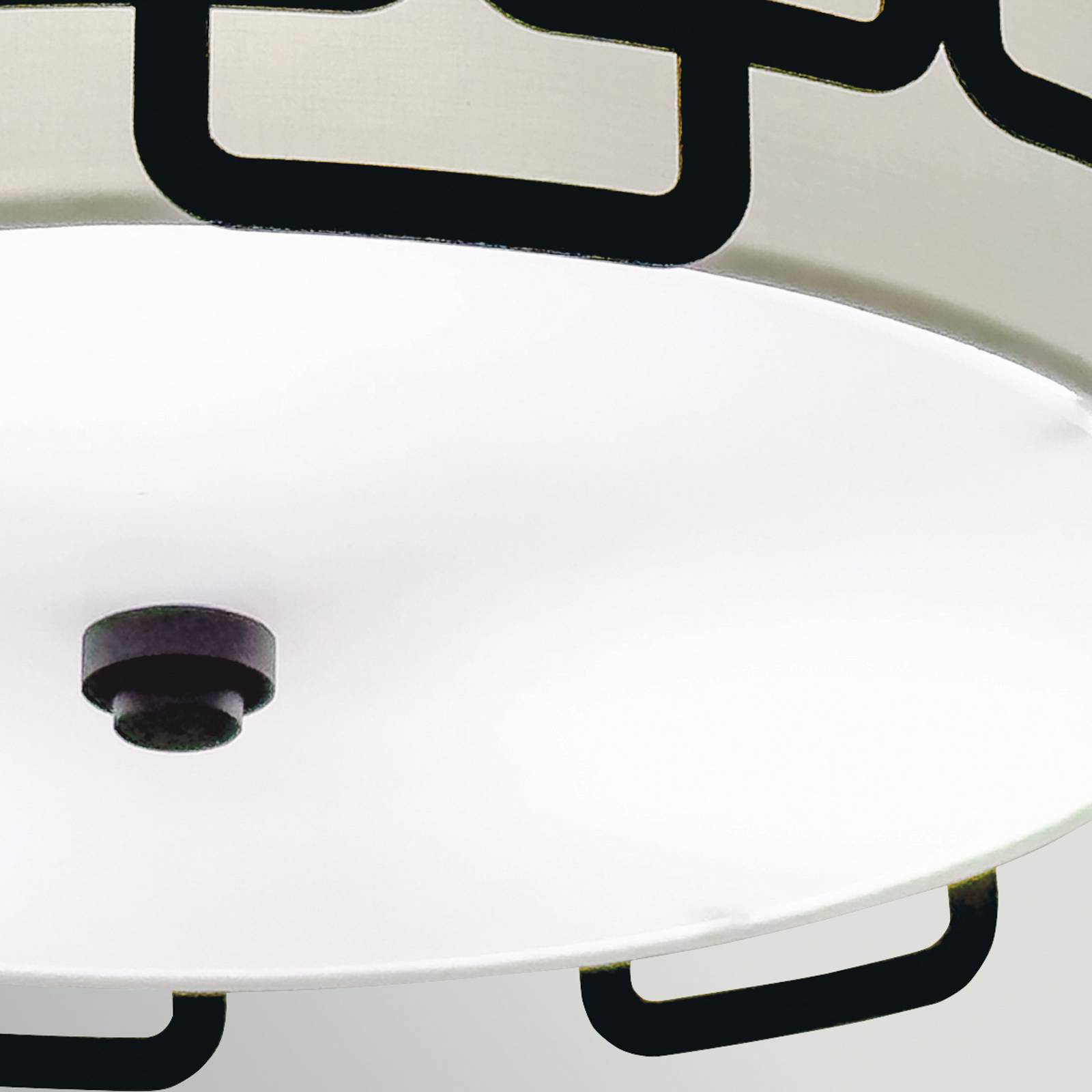 Lampa sufitowa Sabina, czarna, Ø 38 cm, metal/tkanina, 3 x E27