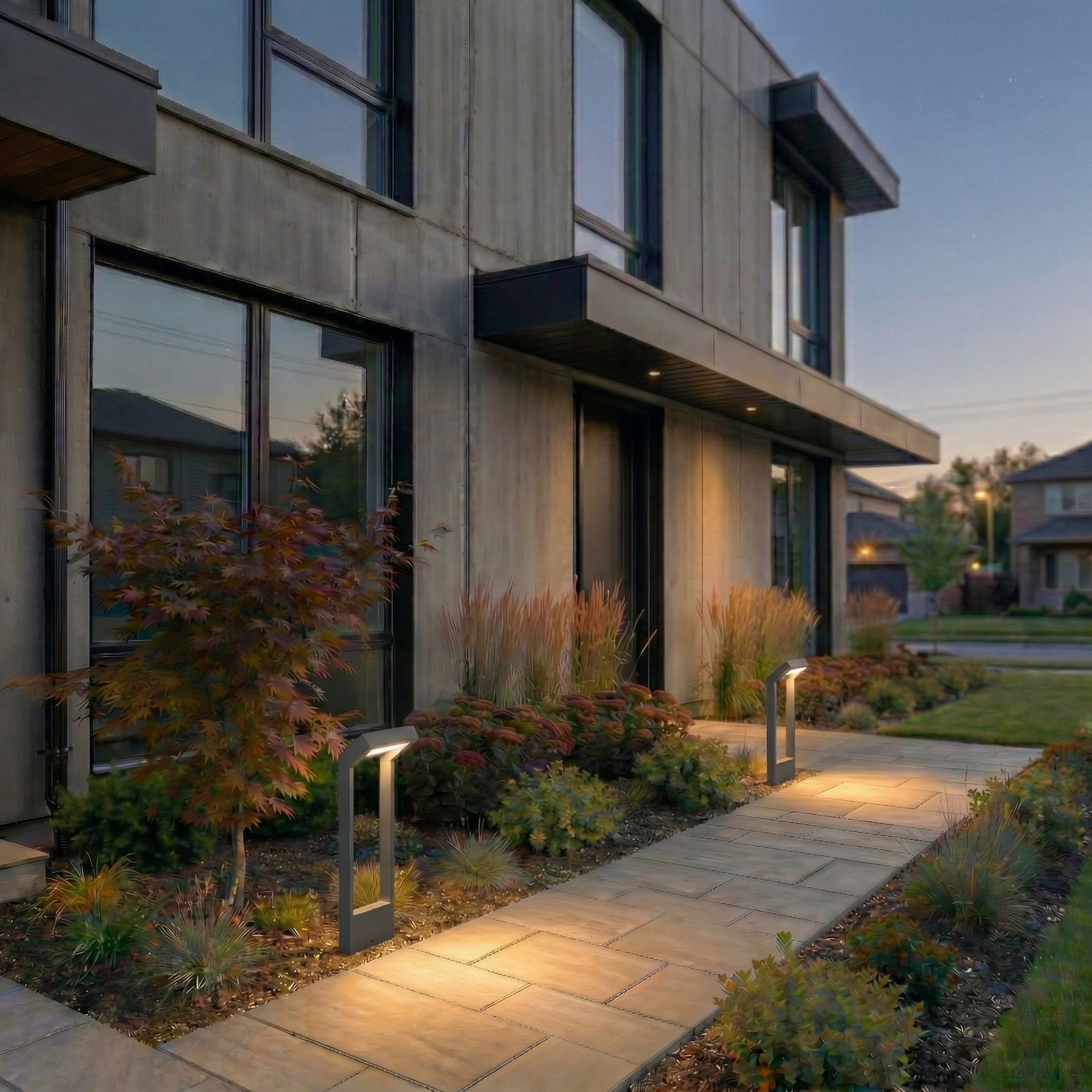 Candeeiro de caminho LED Arcchio Kovato, altura 60 cm, cinzento escuro, IP65