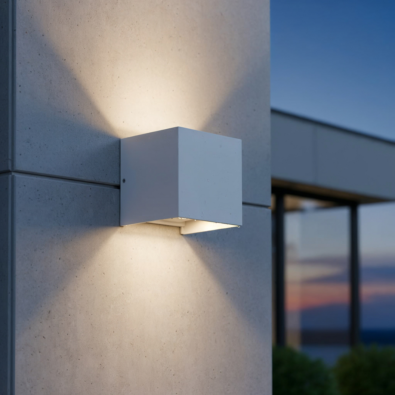 Ideal Lux Applique d'extérieur LED Atom, blanc, 10 cm, métal