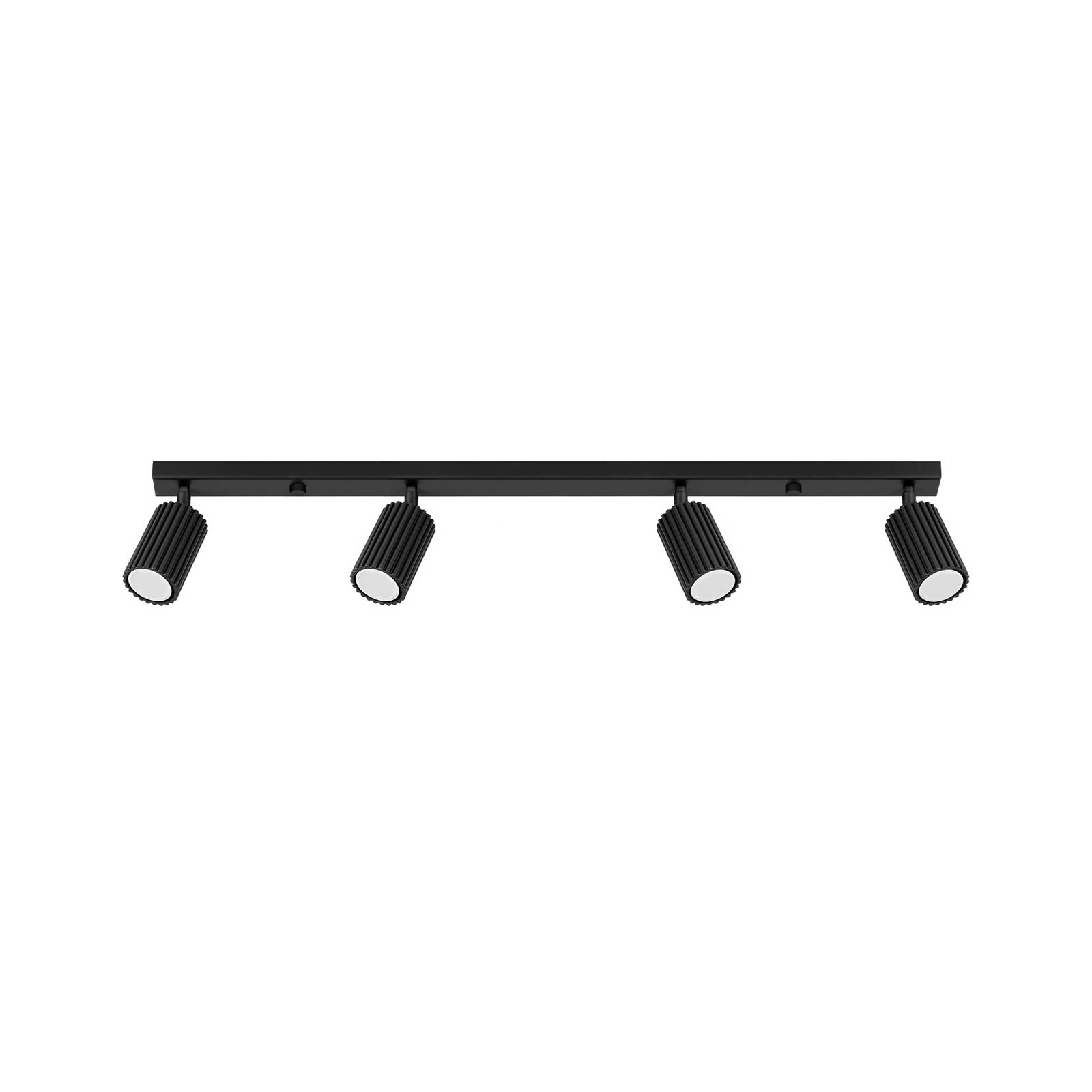 Deckenstrahler Karbon, schwarz, Länge 81 cm, Alu, 4-flg.