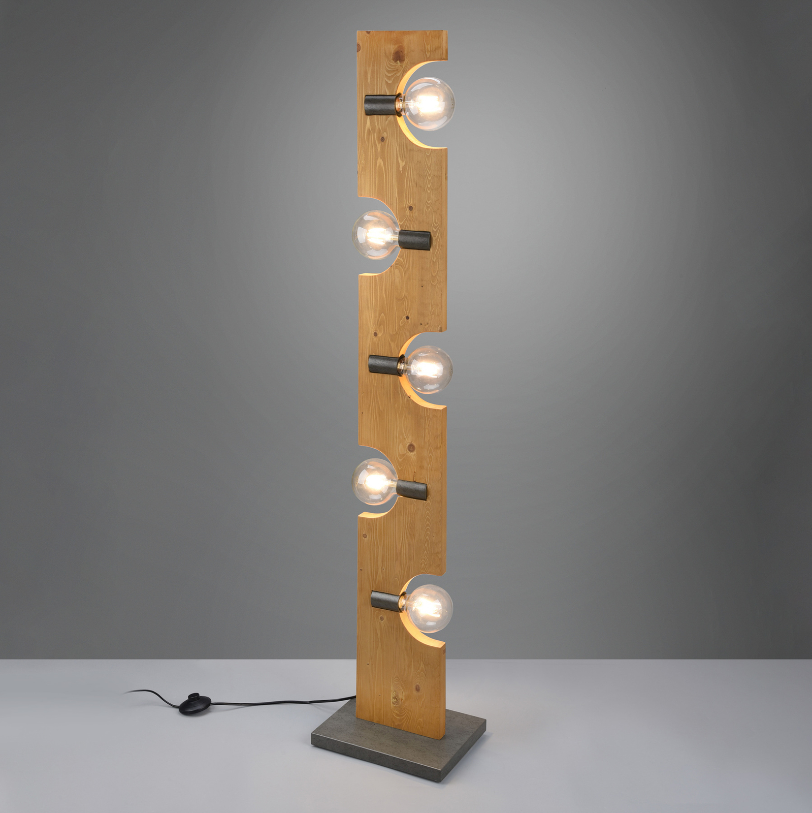 Tailor floor lamp, light wood, 5-bulb