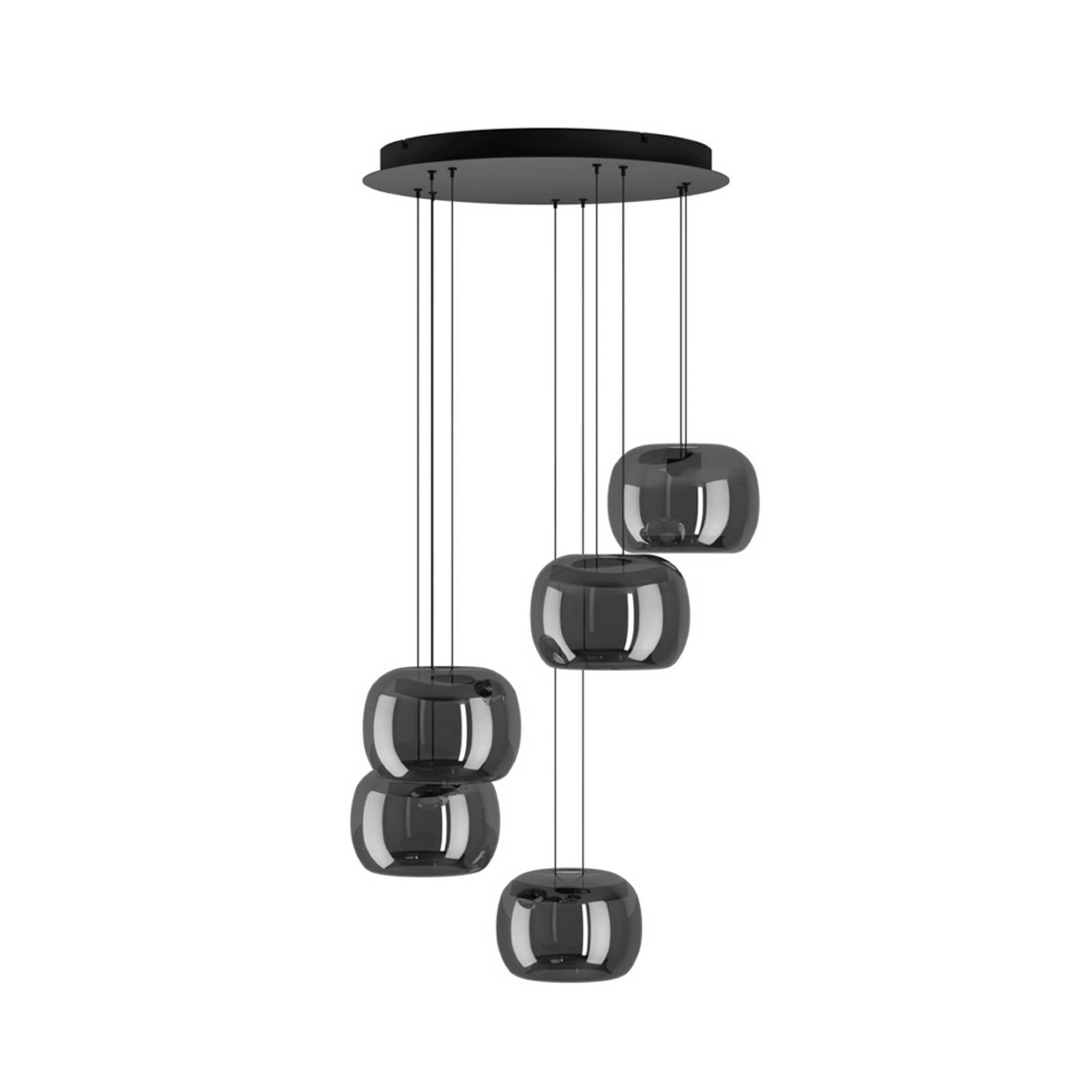 EGLO LED-Hängeleuchte HORTUNAS, Ø 50 cm, 5-flg., schwarz