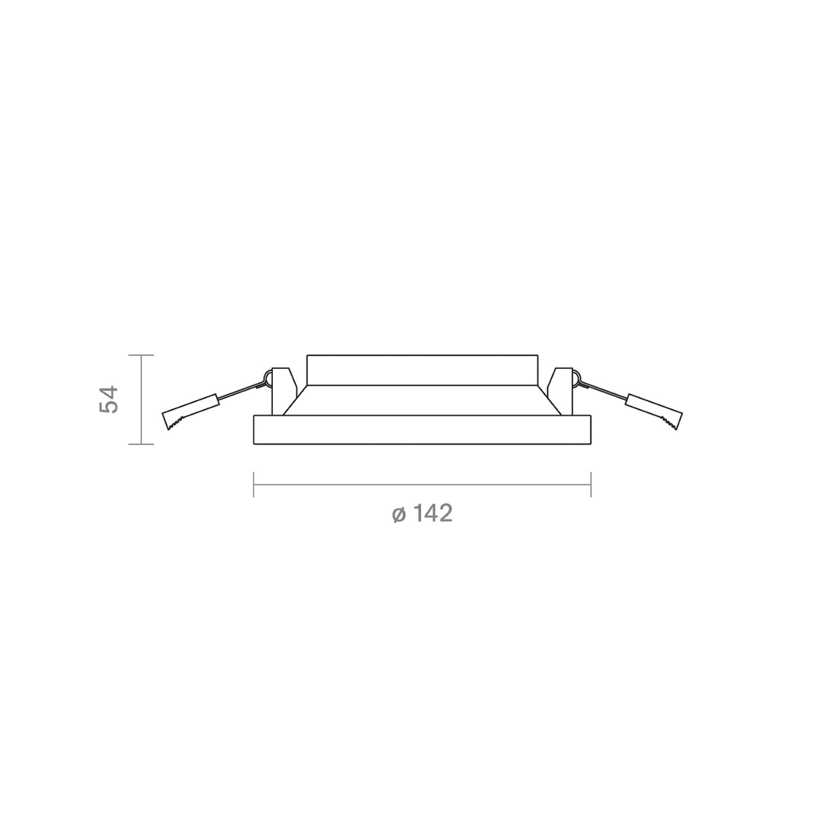 Spot encastré LED Nivo, blanc, 36°, orientable sur 14 cm, à intensité variable
