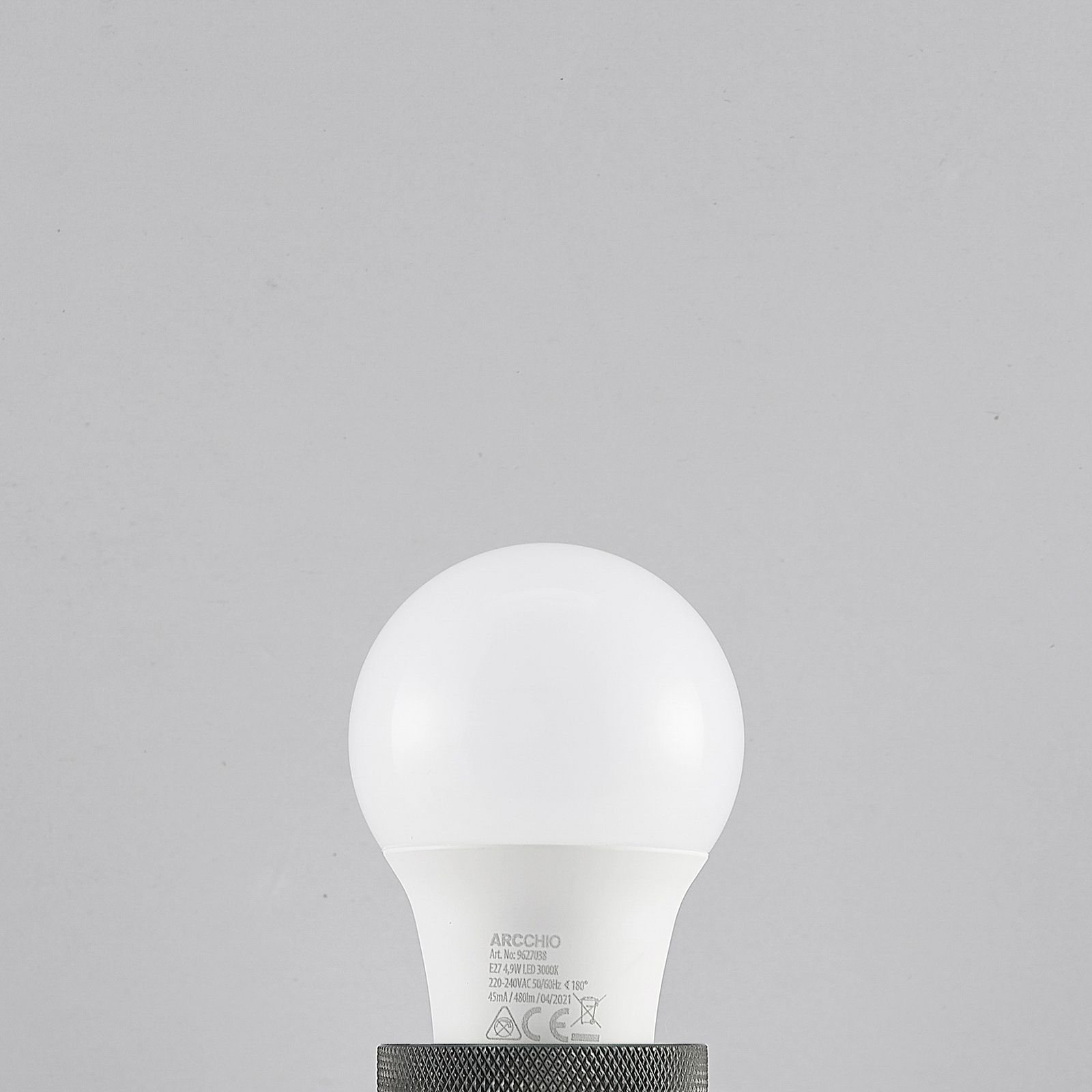 Lampada LED E27 A60 4.9W 3,000K opala conjunto de 6
