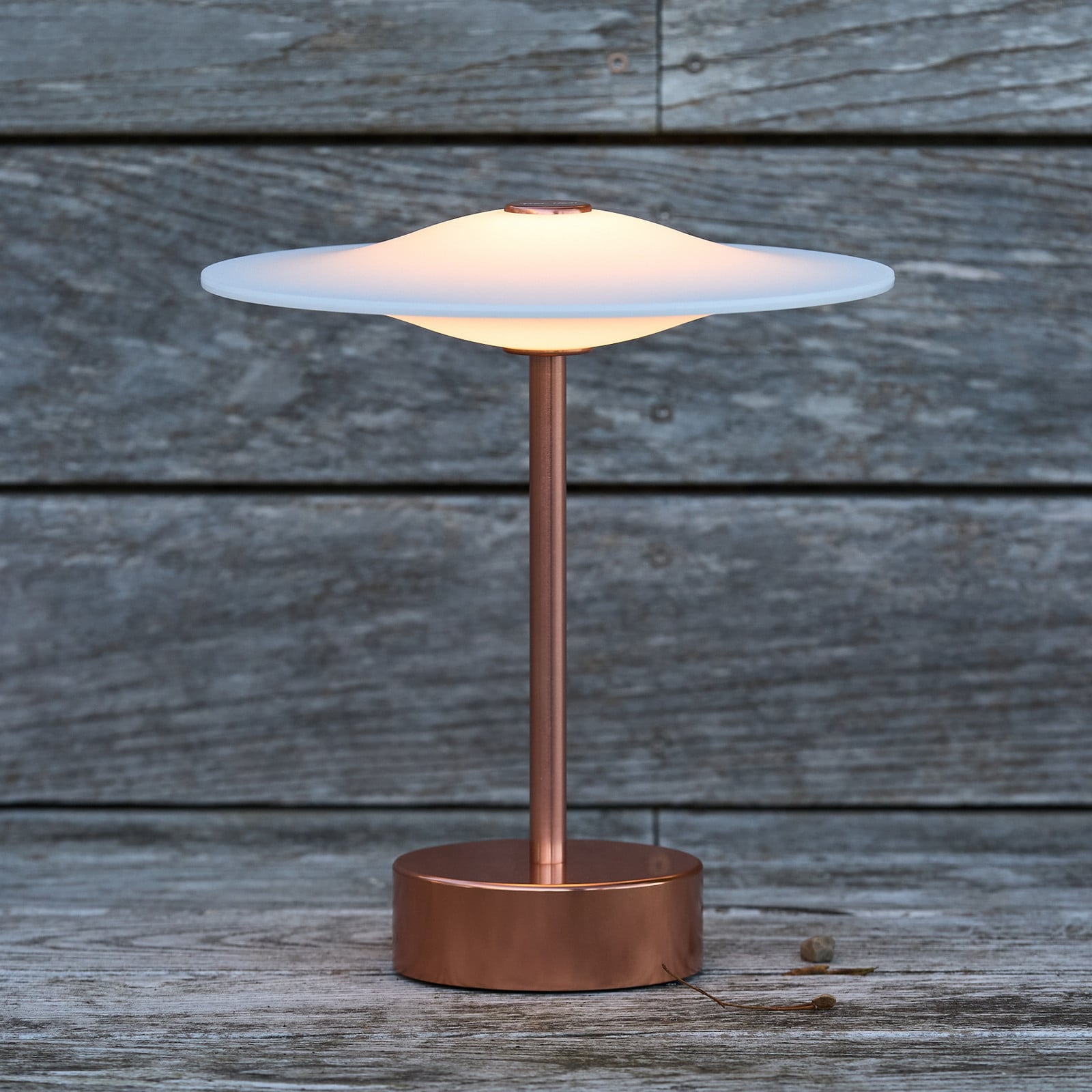 Sinus 22 bærbar LED-bordlampe, kobber, IP44 Piet Hein - Altan - Design - Aluminium - Med én lyskilde billede
