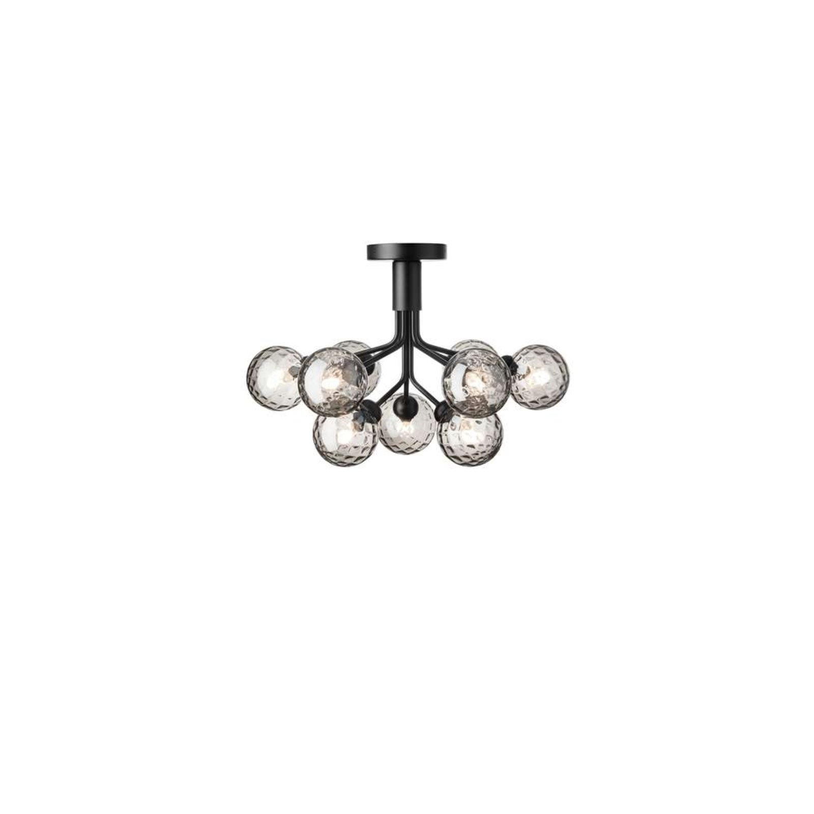 Nuura Apiales 9 ceiling light, Ø 60 cm, black/smoke grey