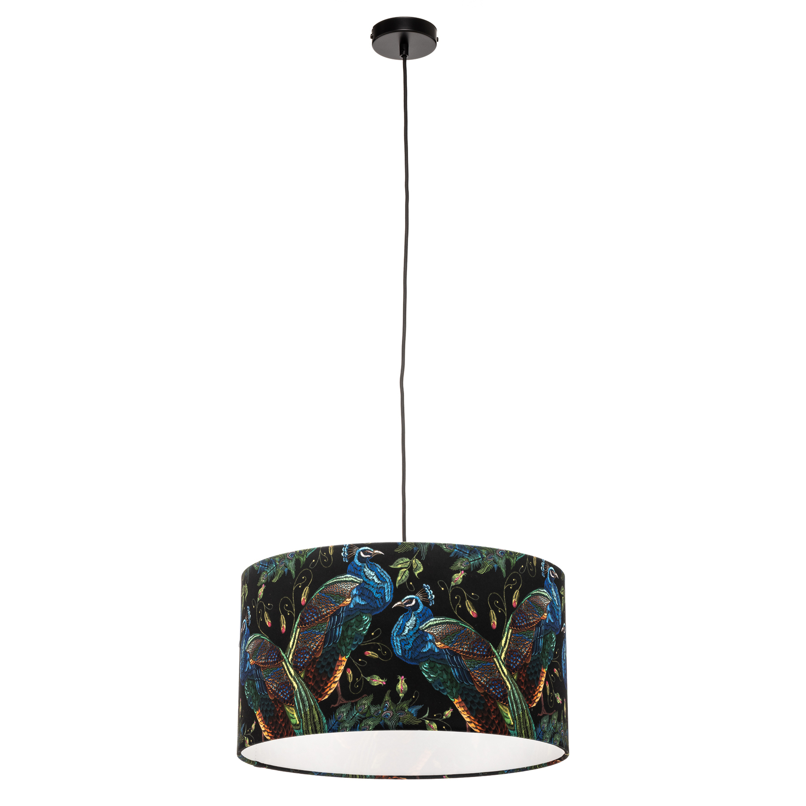 Peacock pendant light, diameter 45 cm, black