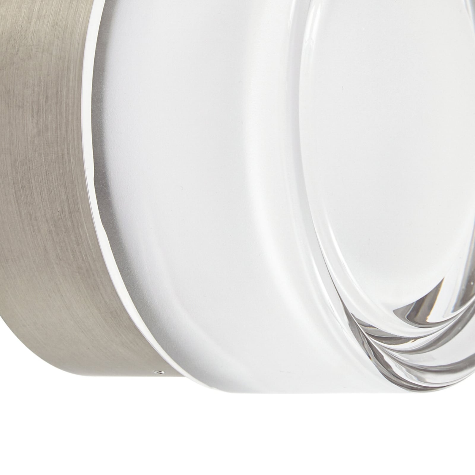 Lucande LED-vegglampe Somber, nikkel/klar, Ø 12,5 cm, IP44 Lucande LED-vegglampe Somber, nikkel/klar, Ø 12,5 cm, IP44