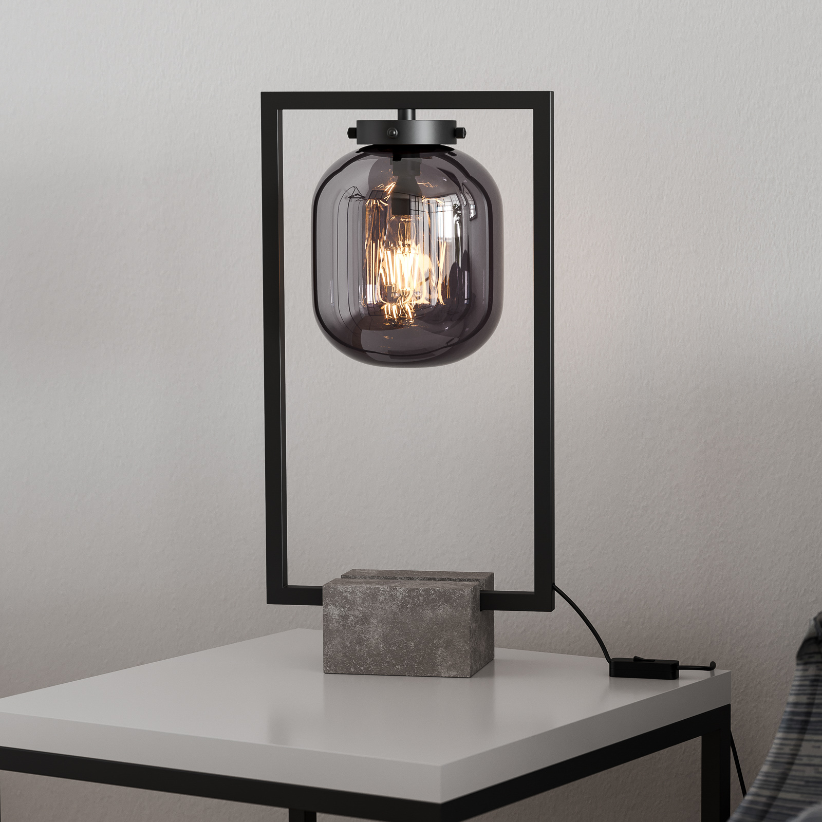 By Rydéns Dixton tafellamp 52 cm met rookglas