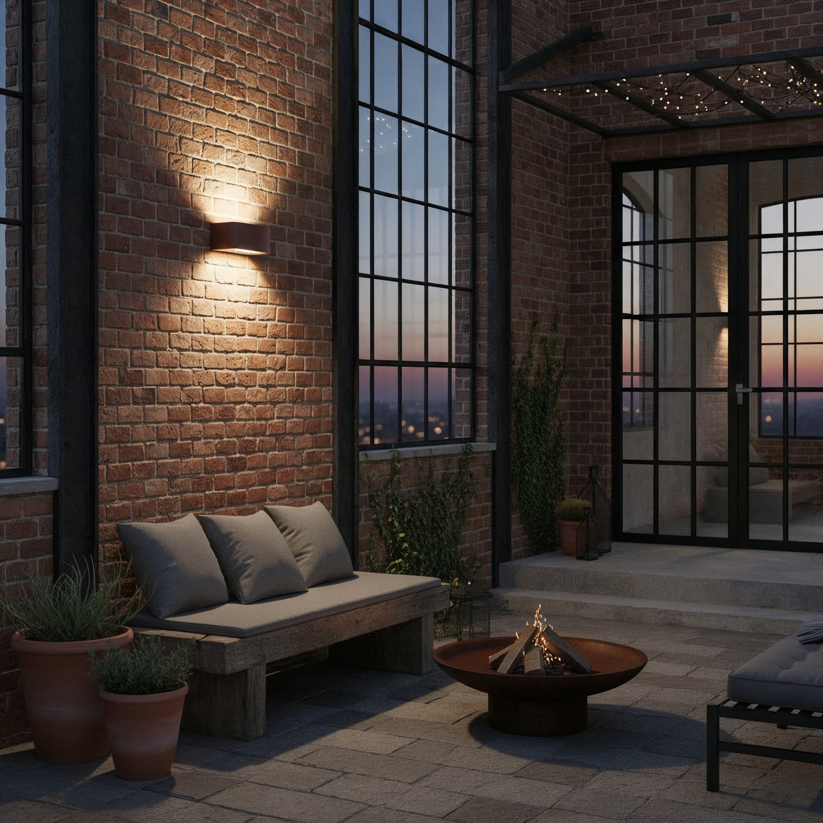 Ideal Lux vonkajšie nástenné svietidlo Andromeda káva, šírka 22 cm, hliník