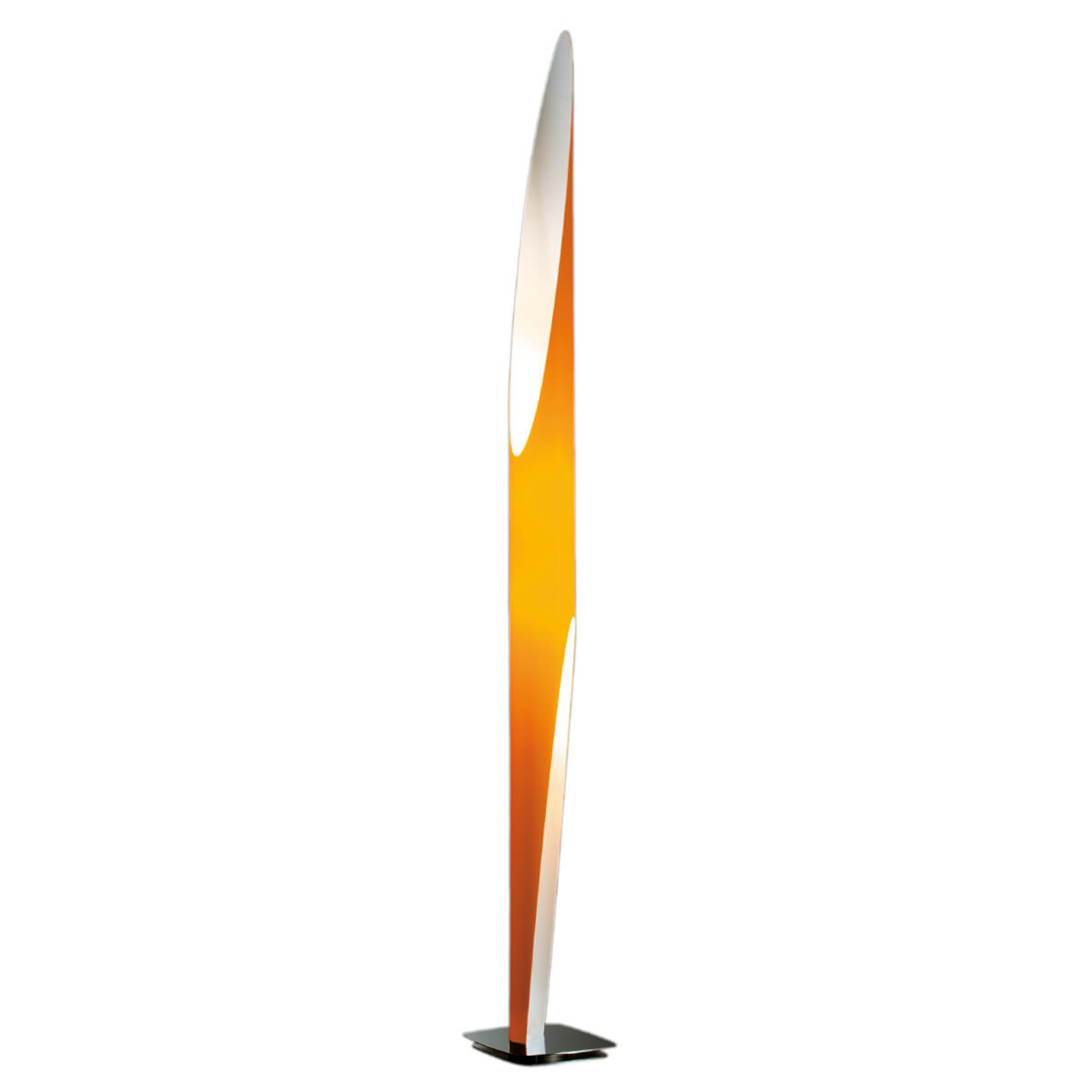 Kundalini Shakti satin-finishedfloor lamp, white, for Living / Dining Room, plexiglass, metal, E27, 21 W, energy efficiency: A++, H: 200 cm