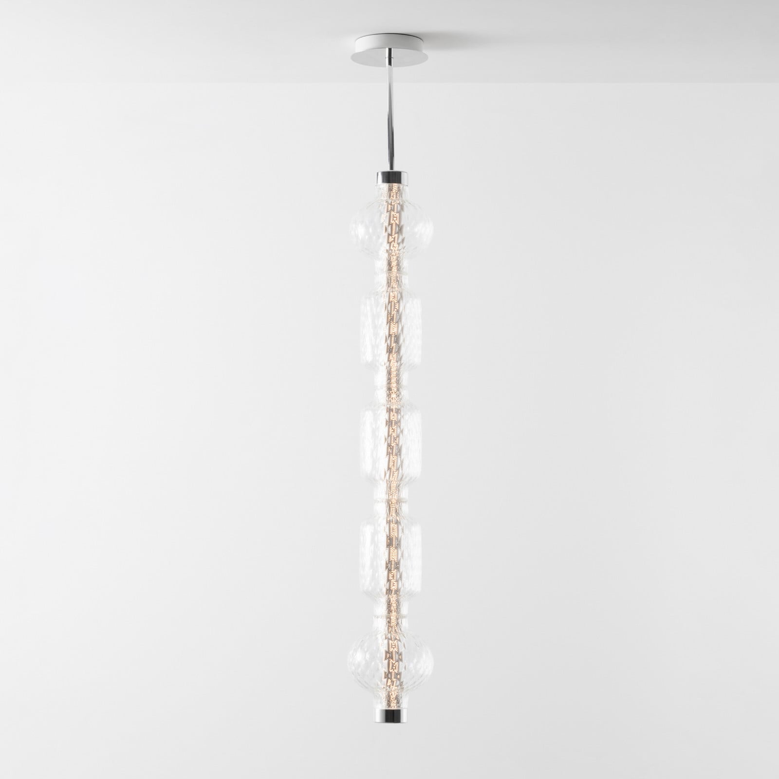 Alambicco Vertical LED-hengelampe, 123 cm, 2 700 K – Artemide - Stue - Design - Glass - Med en lyskilde