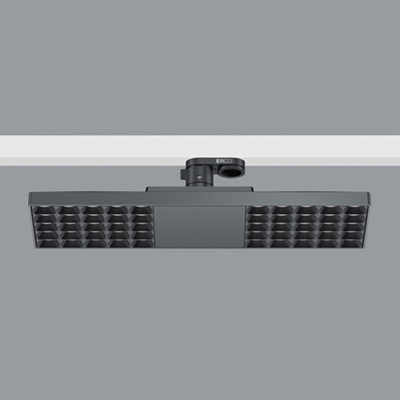 ERCO Jilly 230V 15W oval wide, black louvre