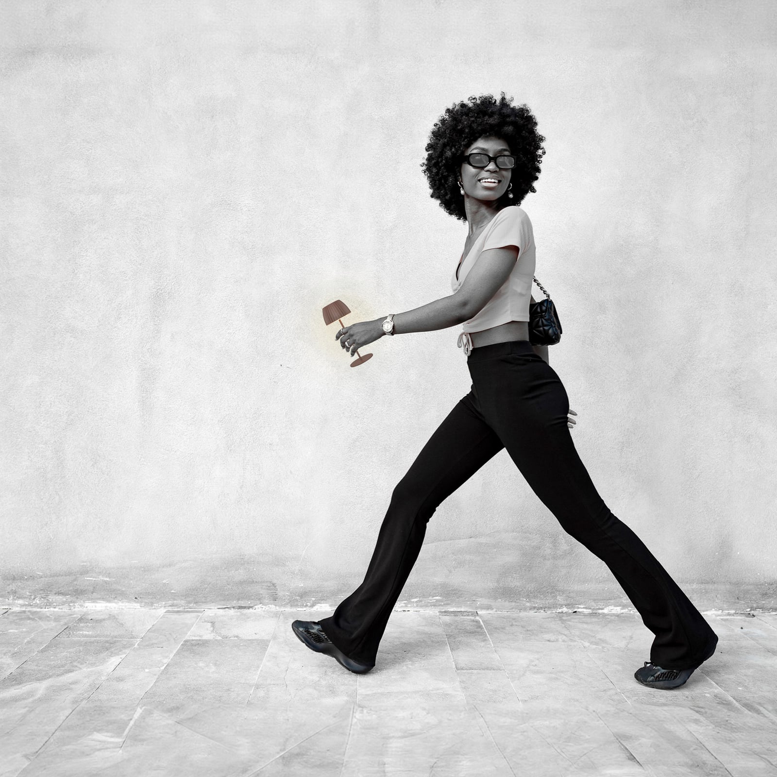 LED акумулаторна настолна лампа Brilo unplugged Riffle, 20 cm, умбрасанд