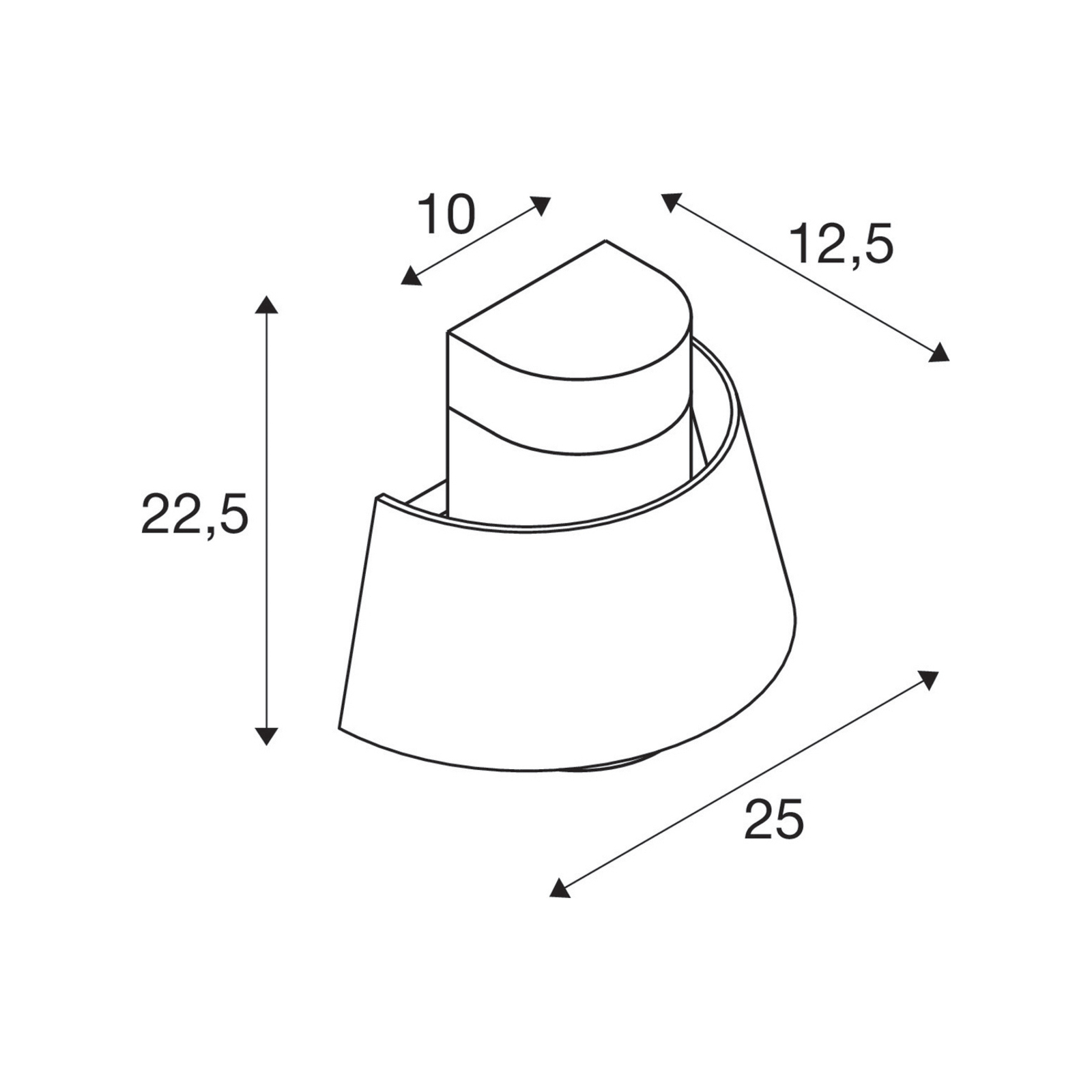 Photoni Outdoor Wall Lamp Conical Black - SLV