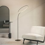 kdln Lámpara de pie LED Poise, negra, altura 196 cm, atenuador