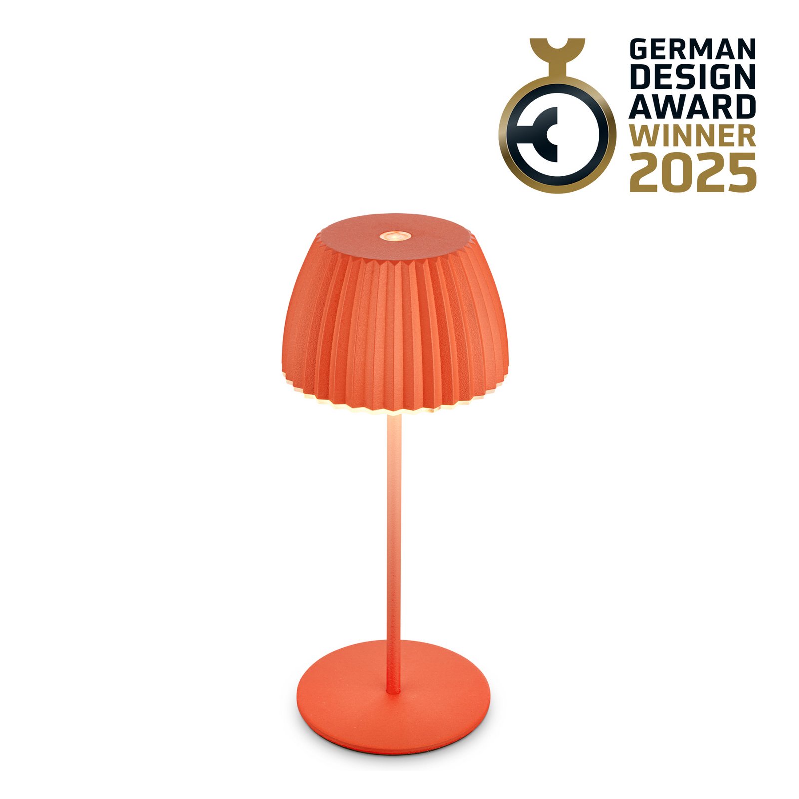LED laetav laualamp Brilo ühenduseta Riffle, 20 cm, oranž