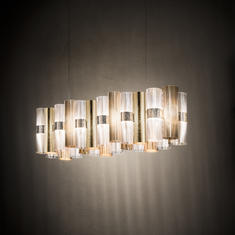 Slamp LED-hänglampa La Lollo, guld / mässing från Slamp
