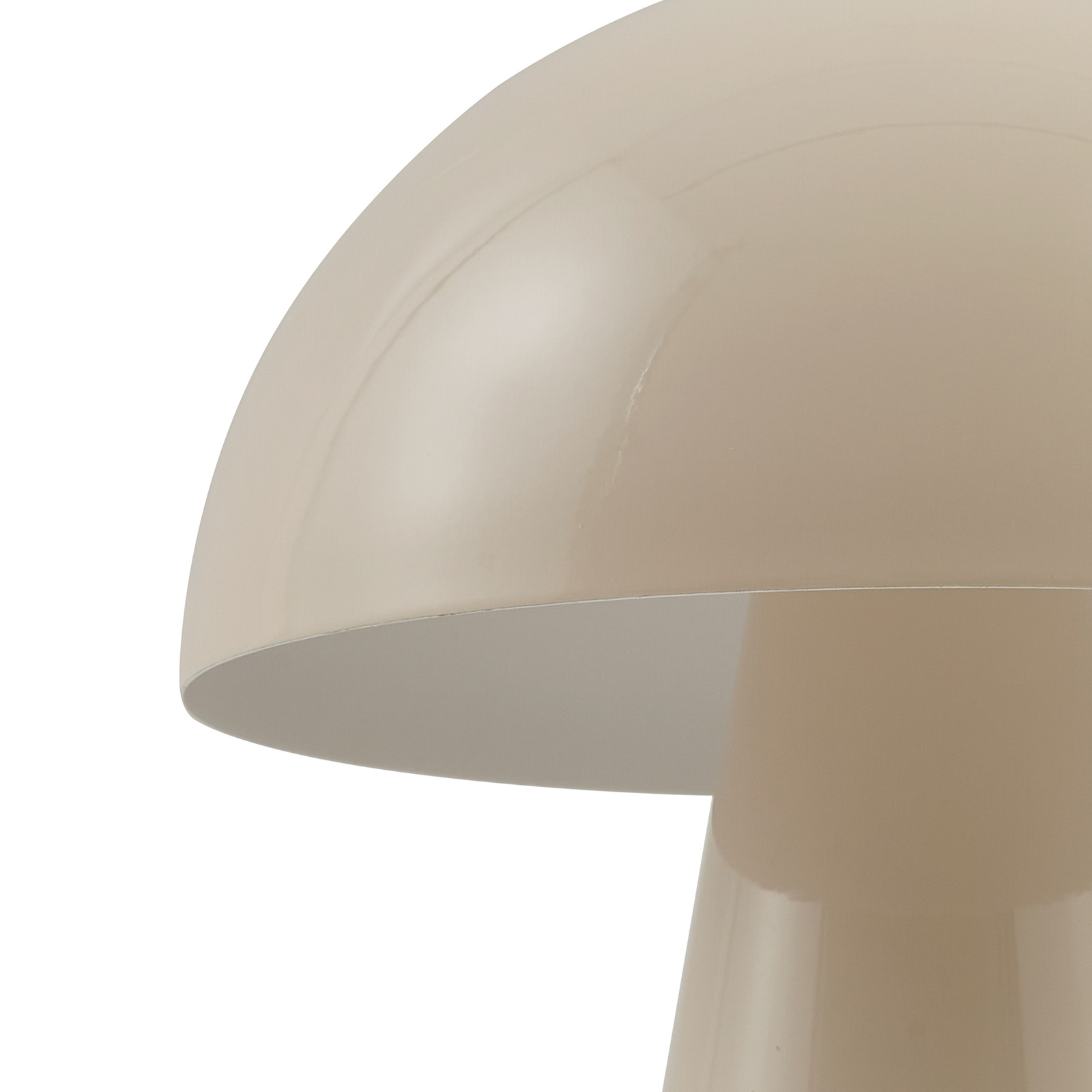 Lindby LED oplaadbare tafellamp Nevijo, beige, Ø20cm, USB, dimmer