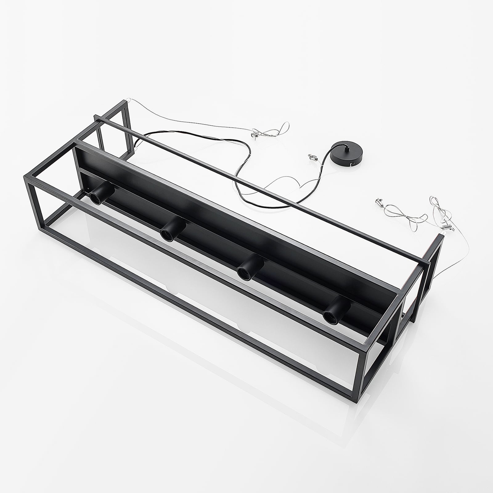 Lindby Hängeleuchte Grisela, Regal, schwarz, Metall, 120 cm