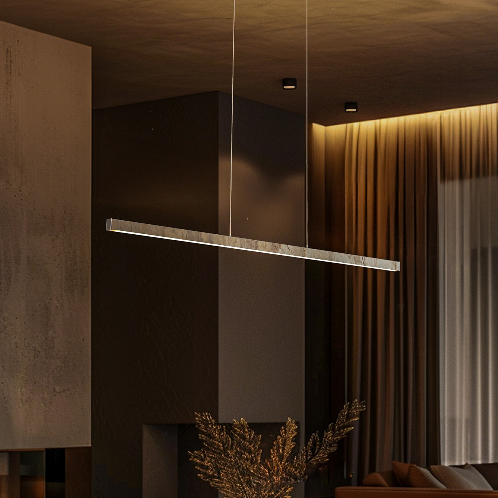 Quitani Zino LED hanglamp leisteen goud 114 cm