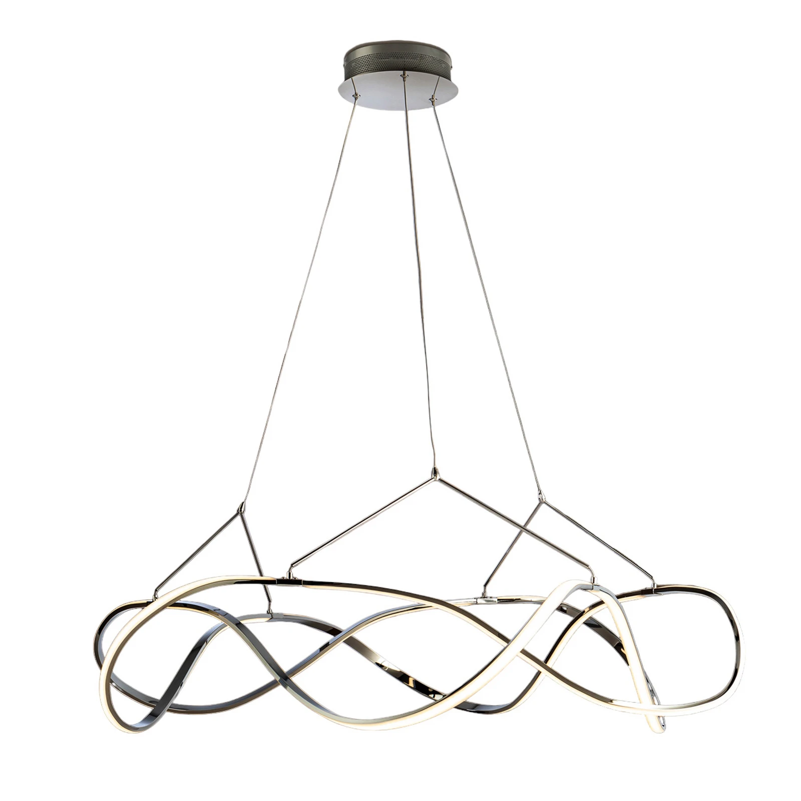 LED závěsné svítidlo Molly, triak stmívatelné, Ø 100 cm, chrom