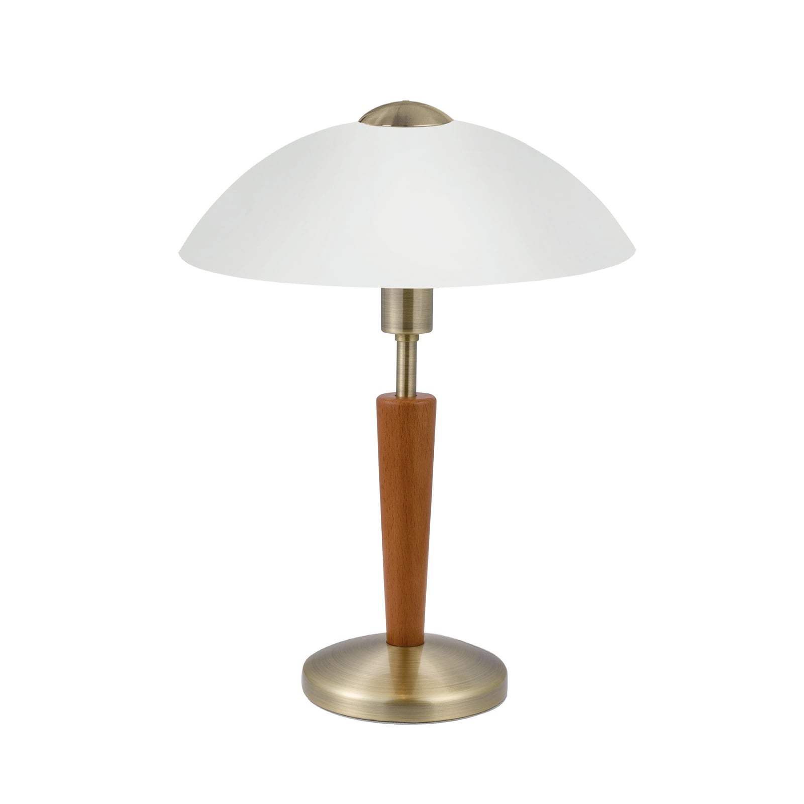 Tafellamp SOLO 1, gebruniteerd/notenhout, hoogte 35 cm metaal/glas dimbaar Tafellamp SOLO 1, gebruniteerd/notenhout, hoogte 35 cm metaal/glas dimbaar