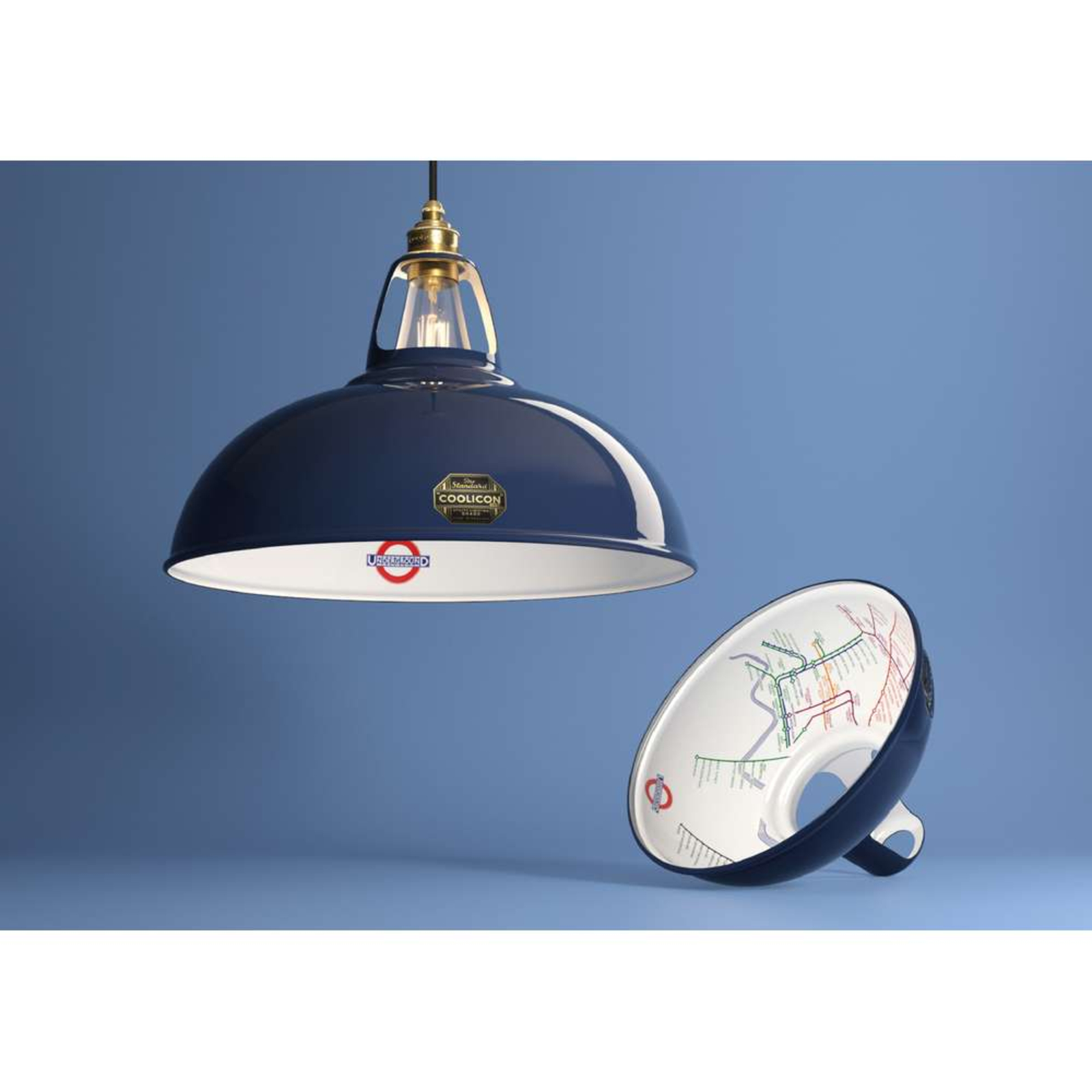 Original 1933 Design Lustră Pendul Piccadilly Line Blue - Coolicon