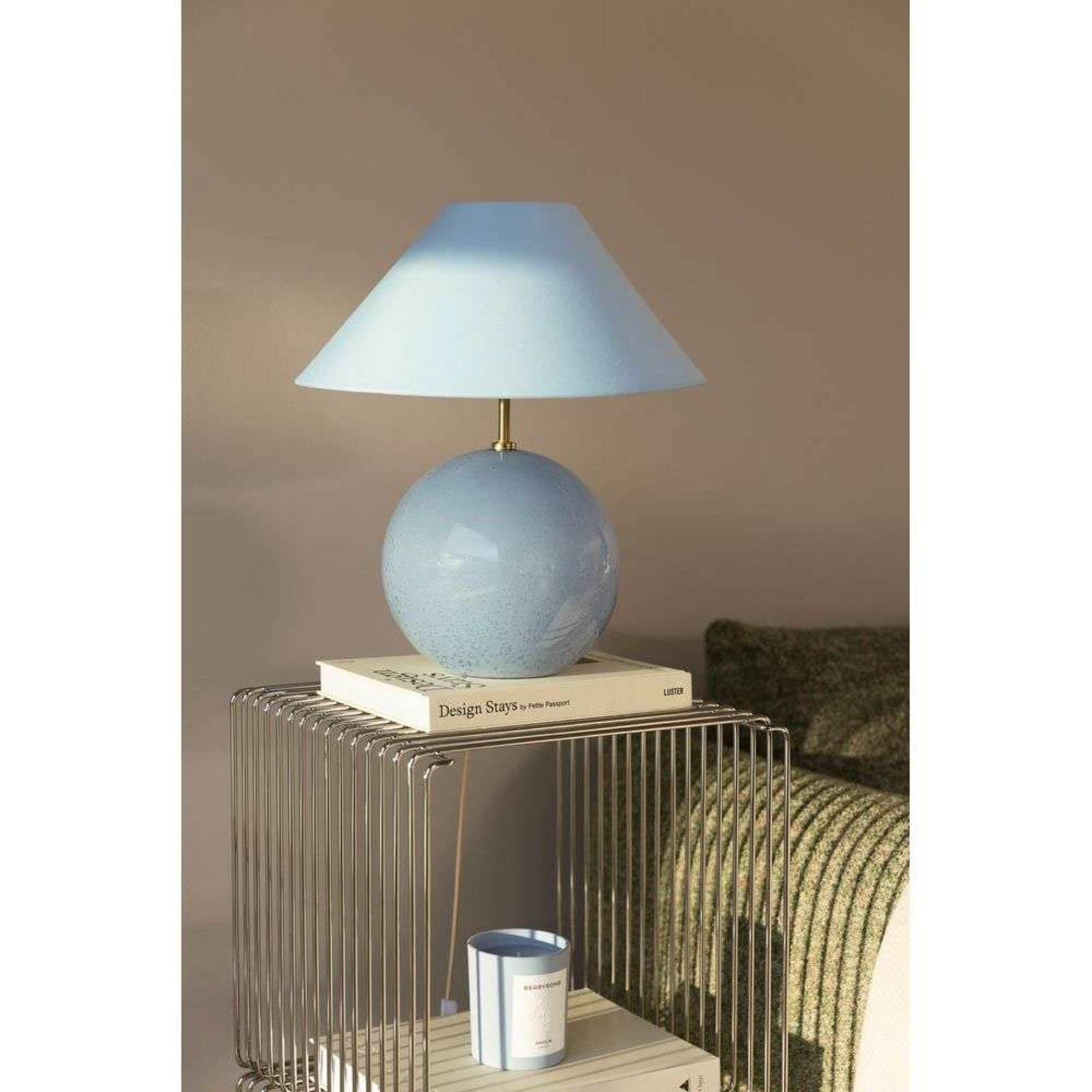 Iris 35 Table Lamp Dove Blue - Globen Lighting