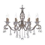 Maytoni Grace chandelier 8-bulb brass/white