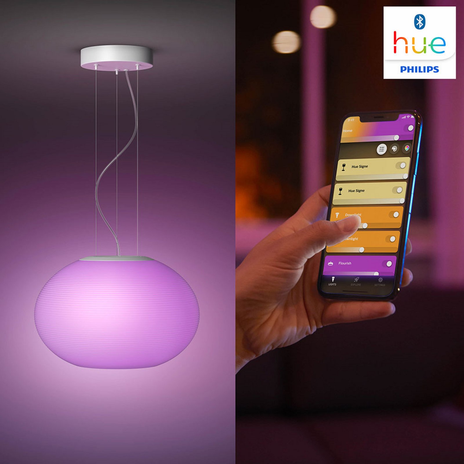 Flourish Hue Lámpara Colgante White&Color Amb. White - Philips Hue