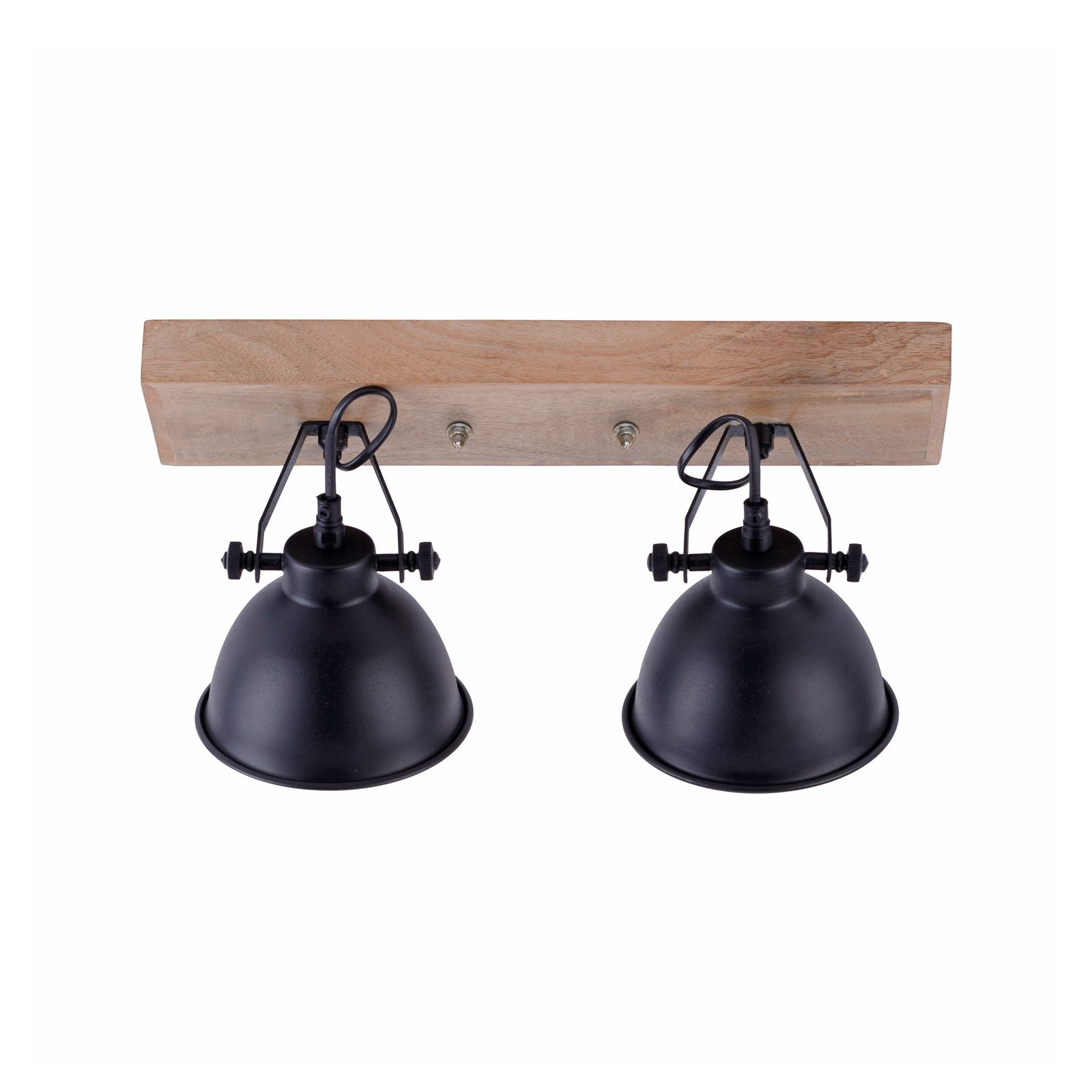 Samia plafondlamp, 2-lamps, mangohout, zwart