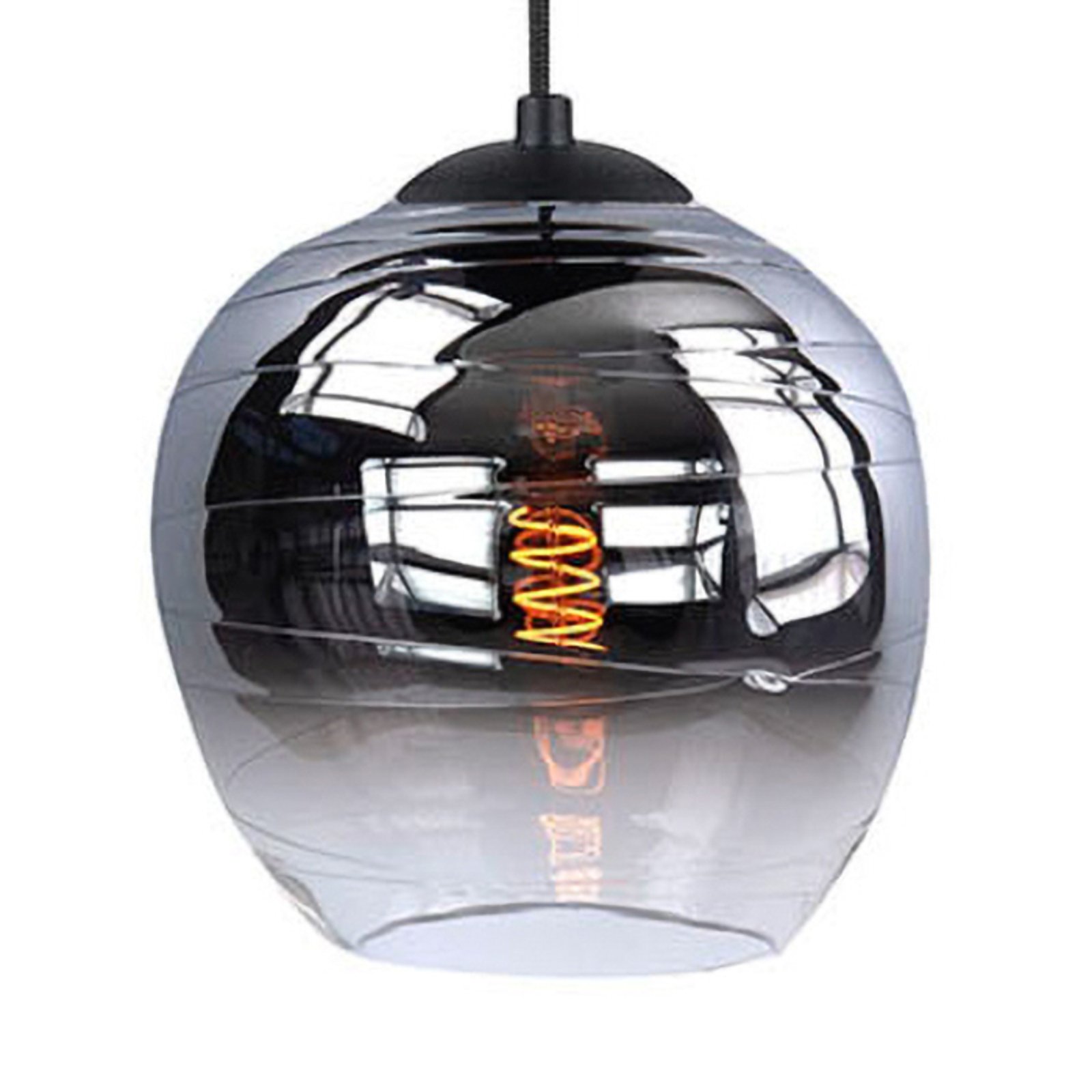 Fantasy Apple lampshade, smoky grey, Ø 22 cm, Glas