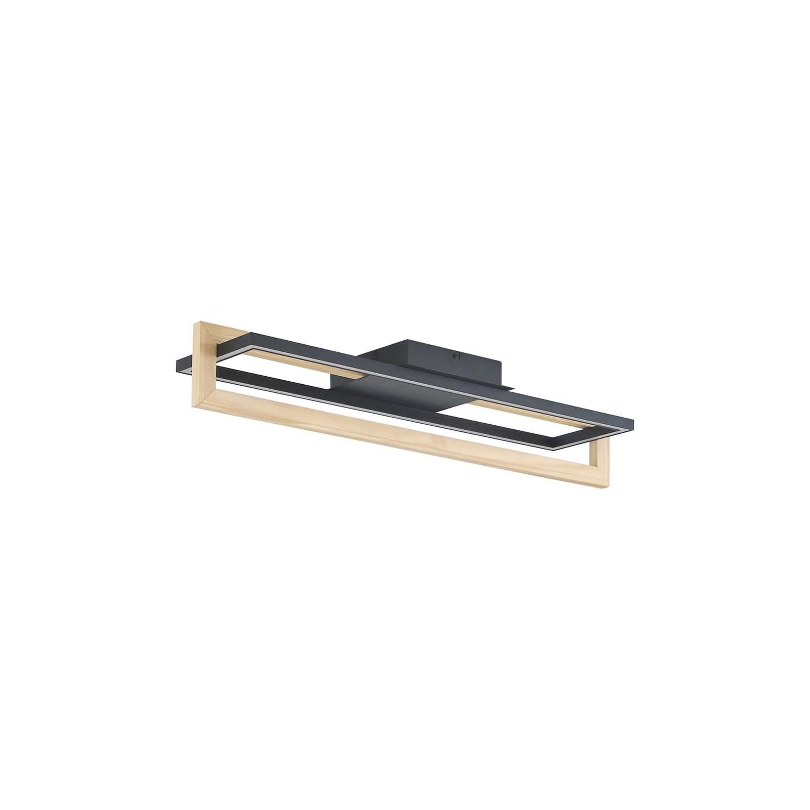 Holamu LED Plafonnier L86 Noir/Bois - Lindby