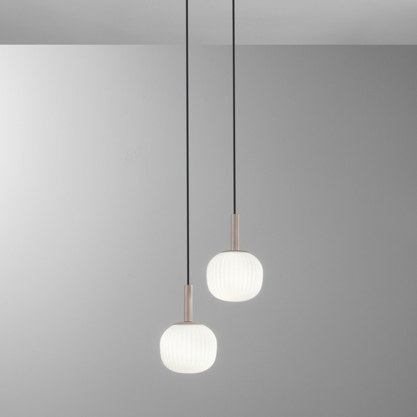 Ripplamp Eris, pikkus 26 cm, pruun/valge, metall/klaas, 2-lambiline